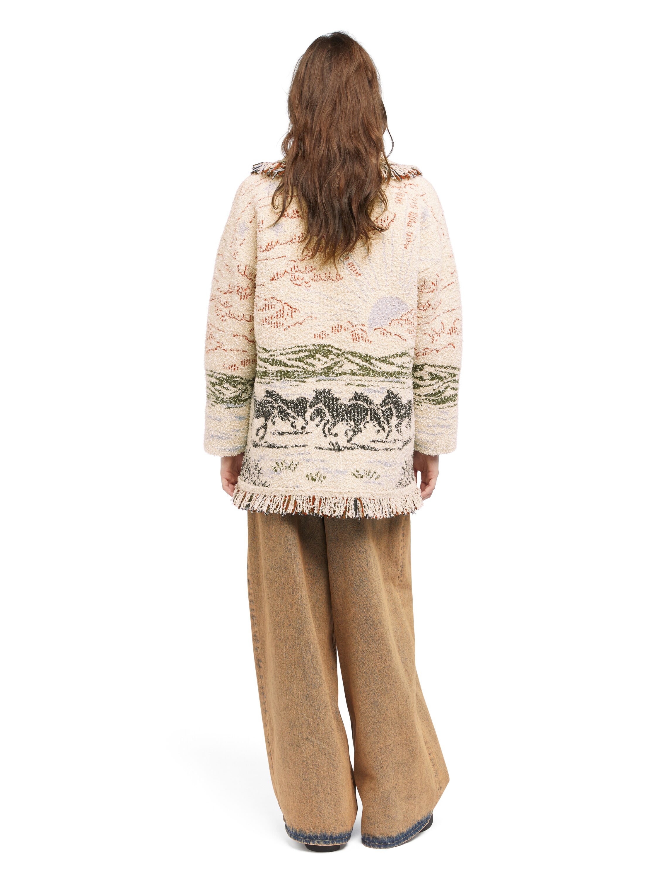 Alanui Sunset Riders Cardigan Ivory-Olive LWHB064E25KNI004