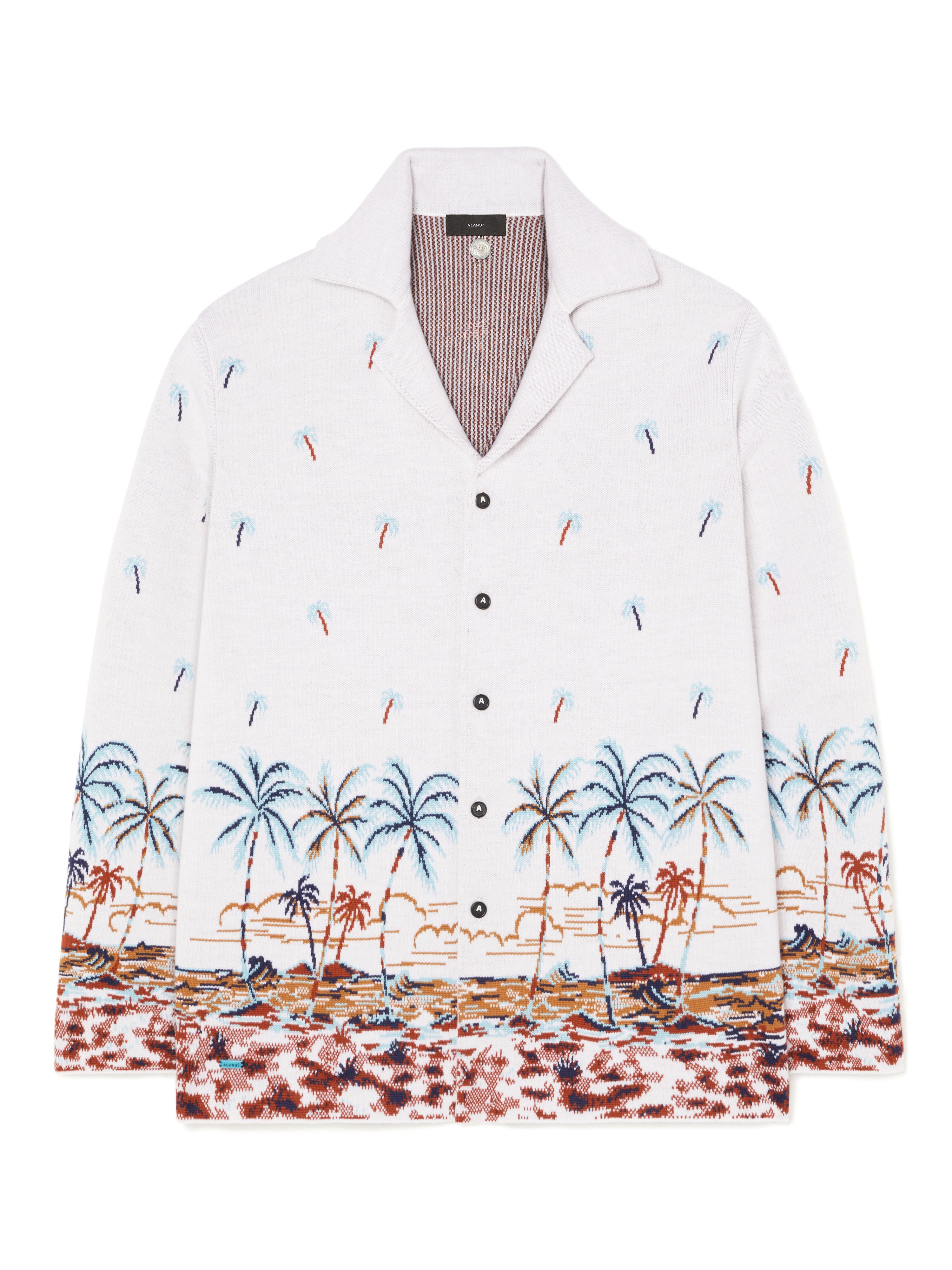 Alanui The Tale Of Hawaiian Shirt Chalk-Sky Blue LMHY004R25KNI001