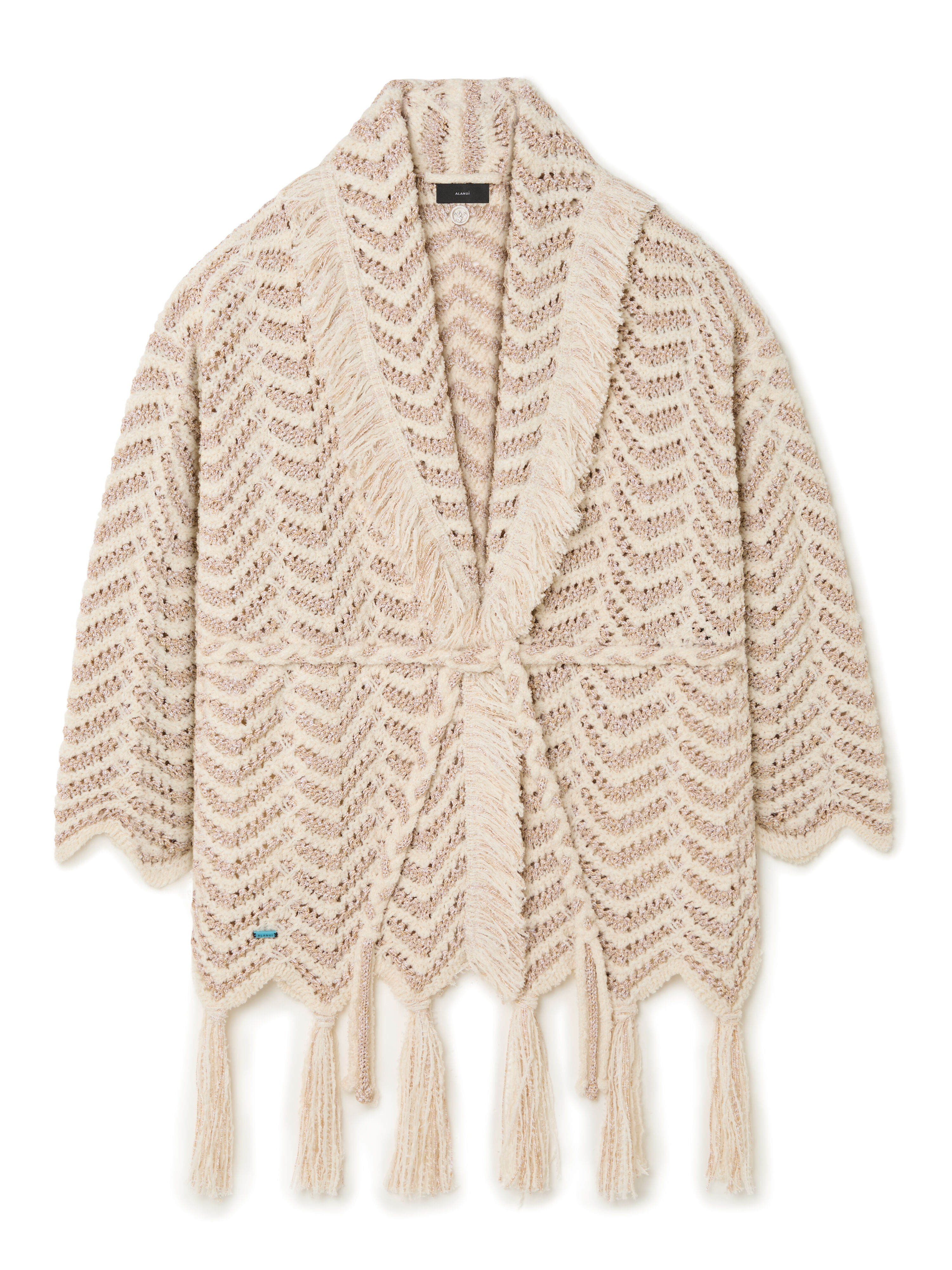 Alanui Shady Beach Cardigan Chalk-Almond LWHB064R25KNI006