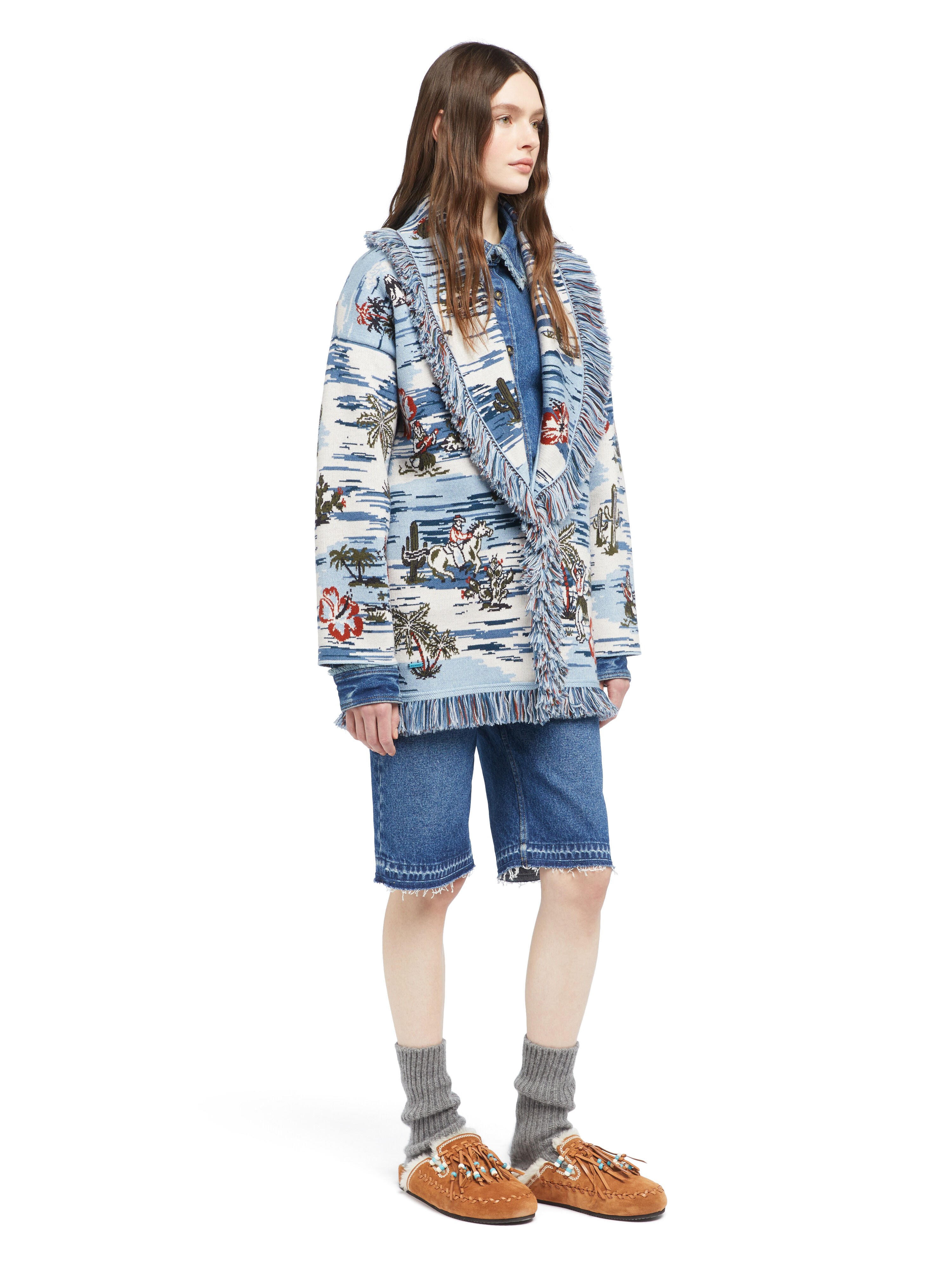 Alanui Tex-Hawaii Roundtrip Cardigan Bluebell-Multicolor LWHB064E25KNI00I
