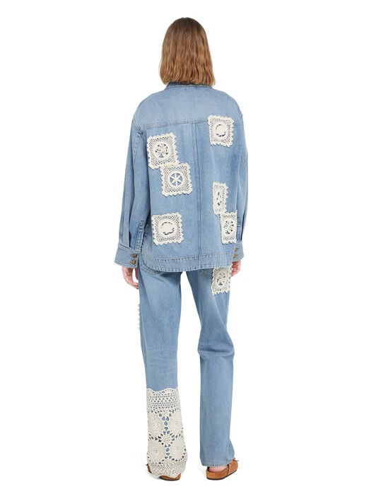 Alanui Island’S Diary Denim Overshirt Light Wash Denim LWYD004R26DEN002 Alanui Island’S Diary Denim Overshirt Light Wash Denim LWYD004R26DEN002