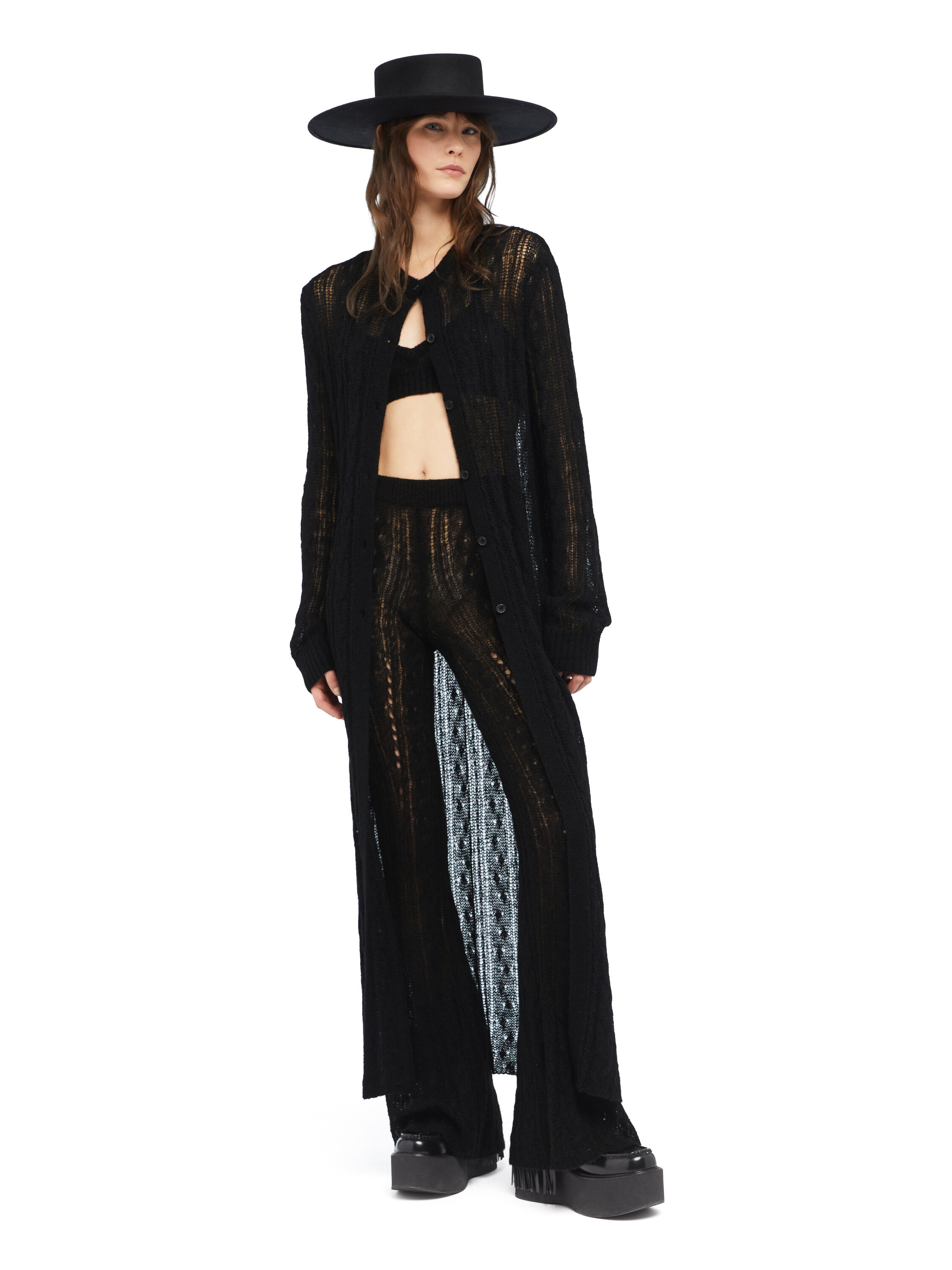 Alanui Desert Drift Cardigan Black LWHB085E25KNI001