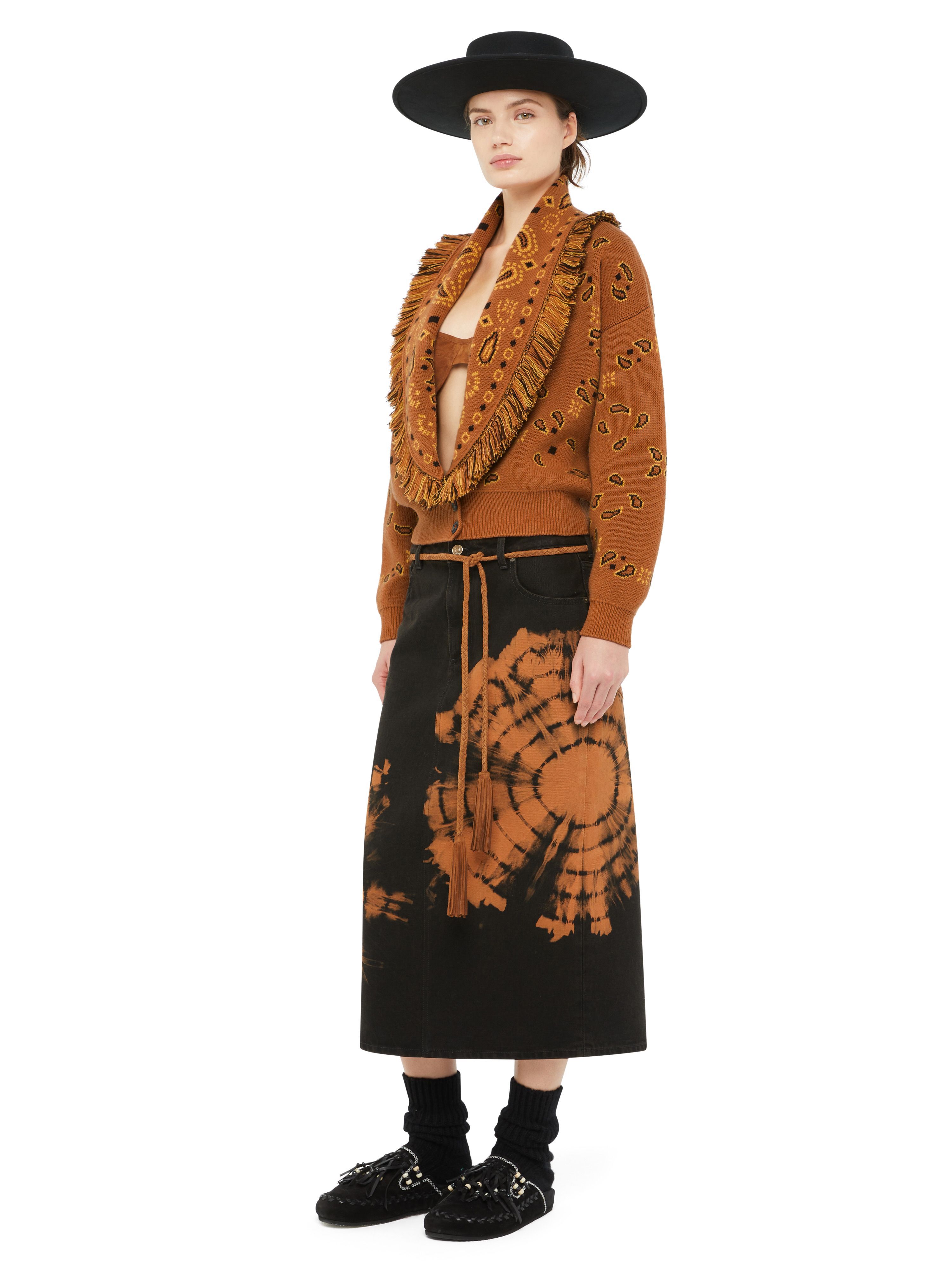 Alanui Bandana Jacquard Cardi-Bomber Tamarind-Multicolor LWHB026E24KNI001