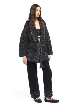 Alanui City Lights Cardigan Black-Silver LWHB064E25KNI006