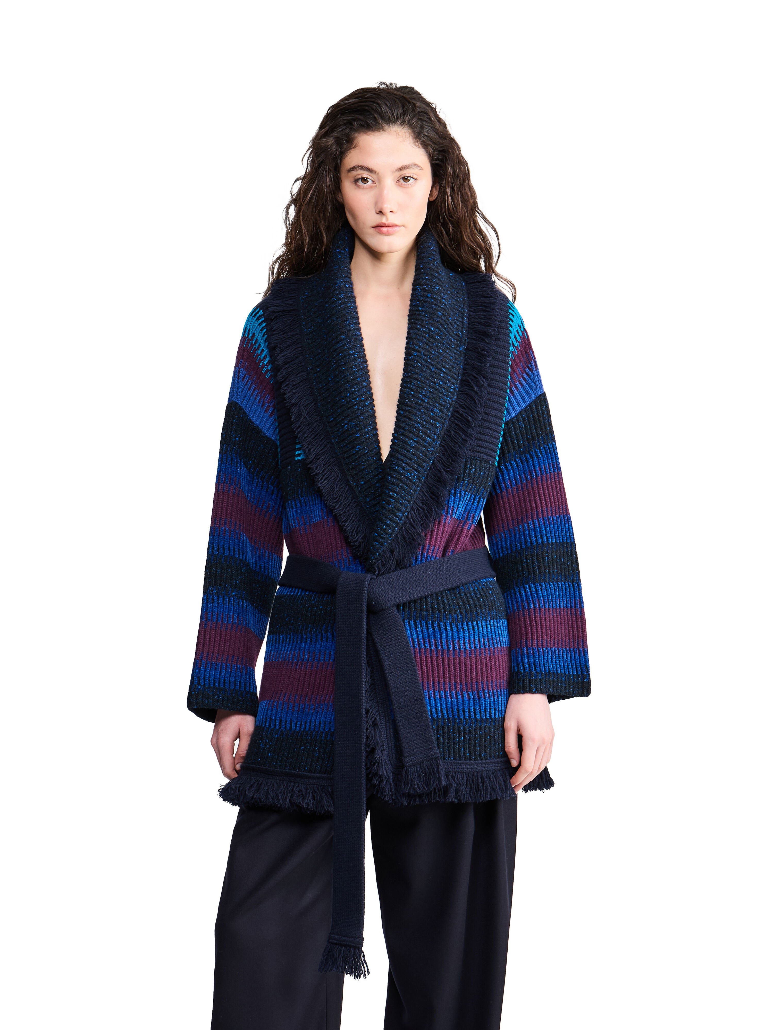 Alanui Giorgio Armani for Alanui Cardigan Blue-Purple Alanui Giorgio Armani for Alanui Cardigan Blue-Purple