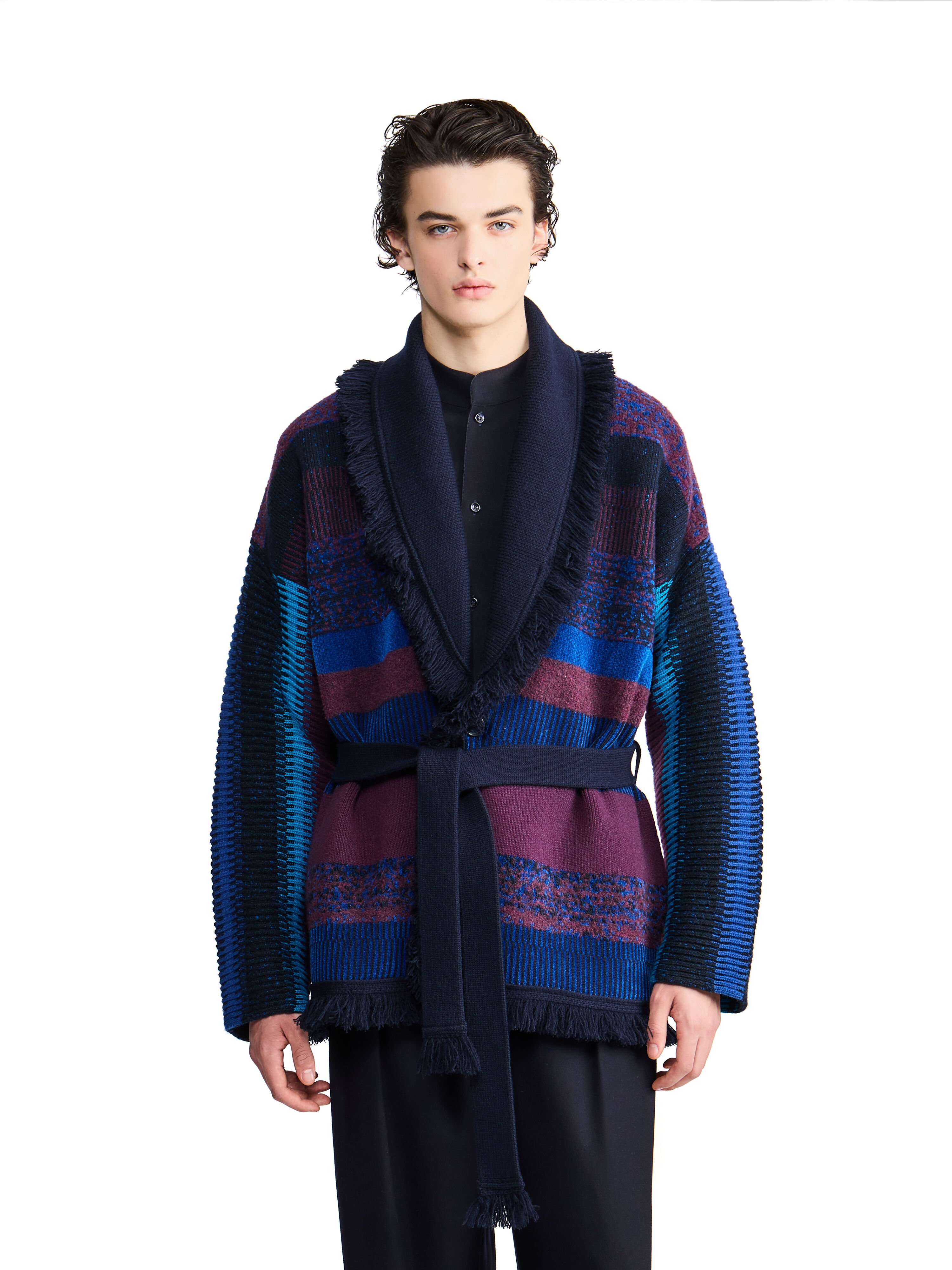 Alanui Giorgio Armani for Alanui Cardigan Blue-Purple Alanui Giorgio Armani for Alanui Cardigan Blue-Purple