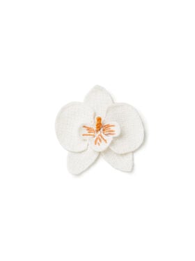 Alanui Orchid Embroidered Brooch Chalk LWRR007E25KNI001