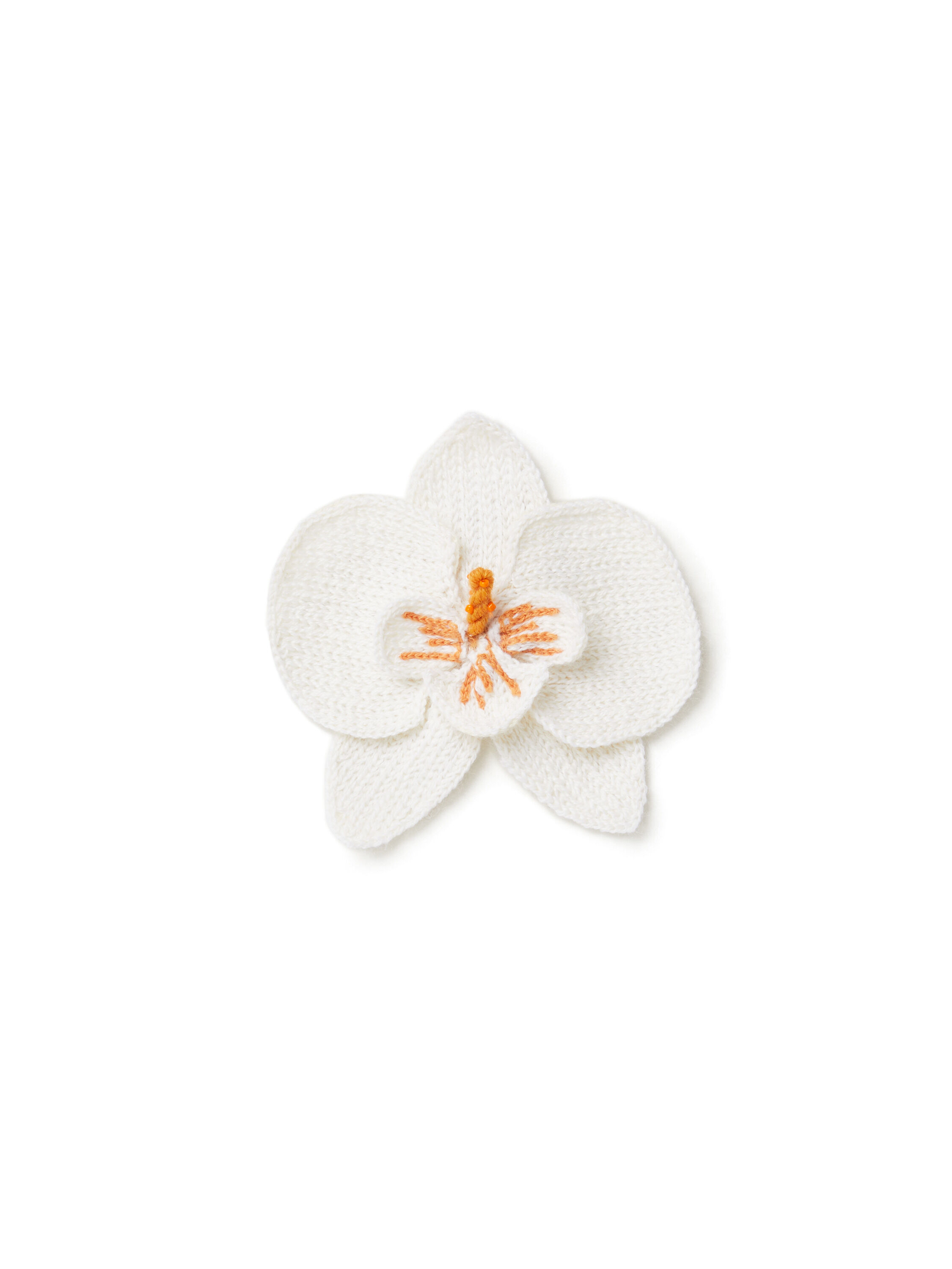 Alanui Orchid Embroidered Brooch Chalk LWRR007E25KNI001