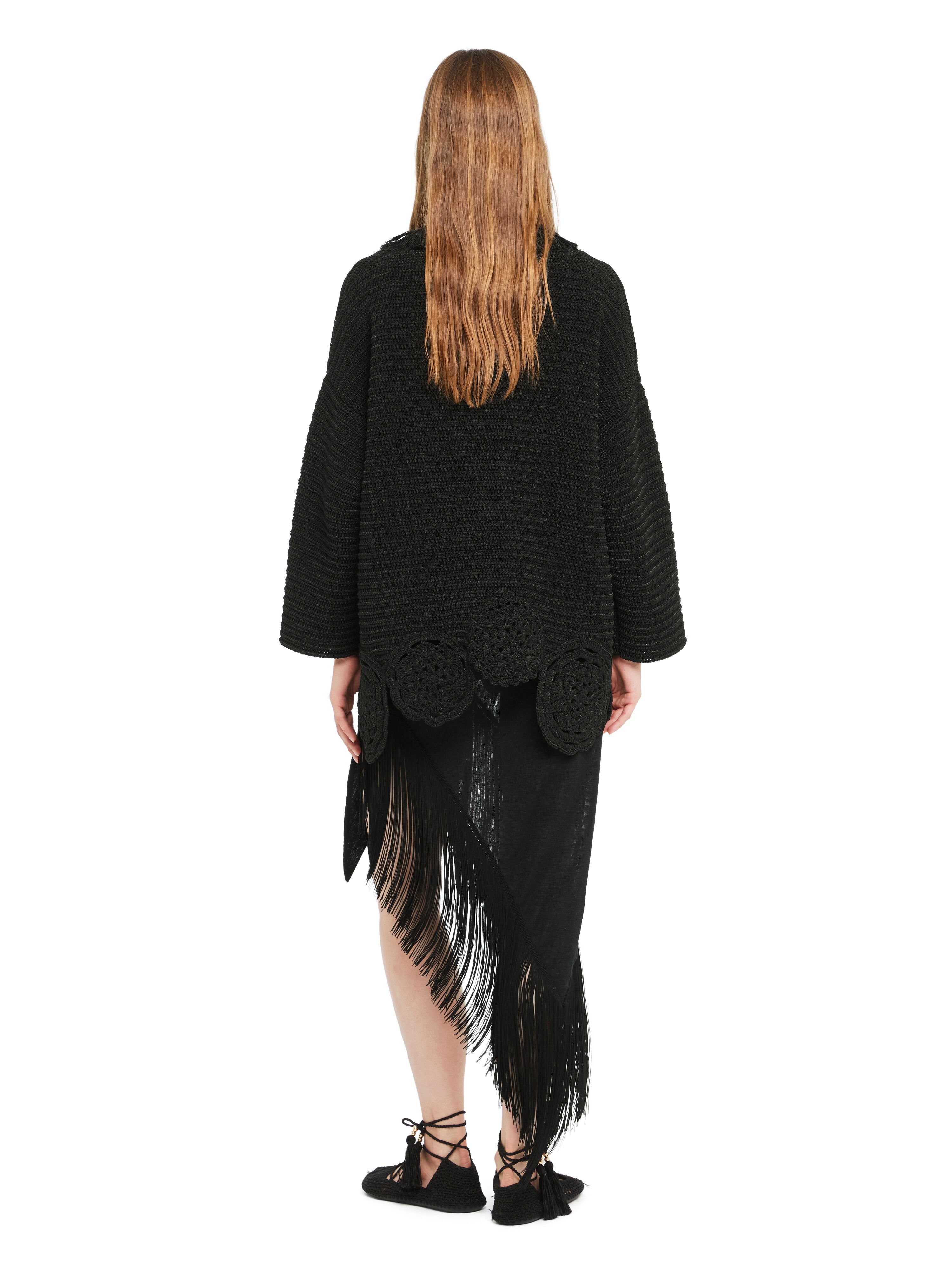 Alanui Island Memories Cardigan Black LWHB064R26KNI011 Alanui Island Memories Cardigan Black LWHB064R26KNI011