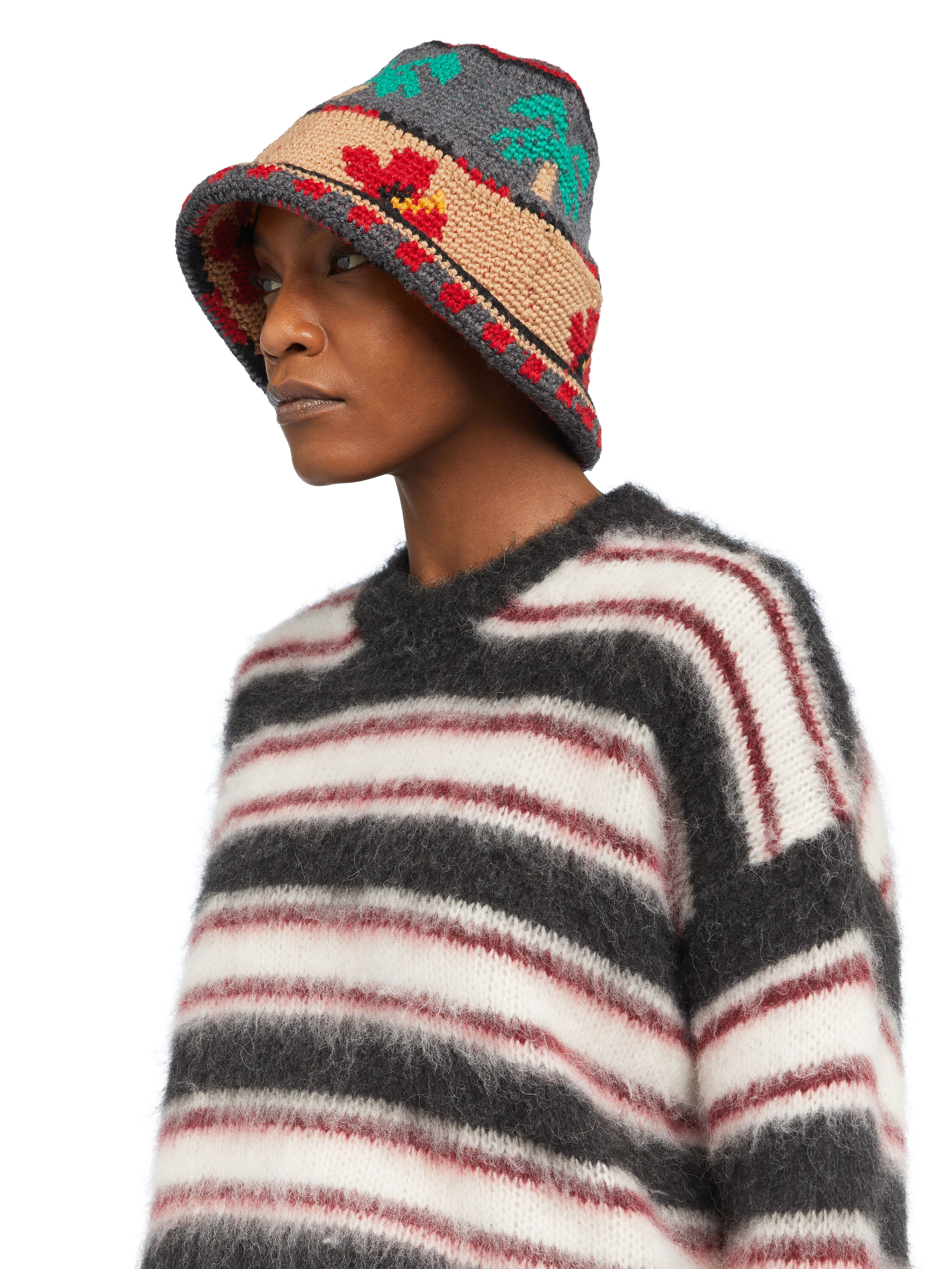 Alanui Hibiscus Bloom Hat Ardesia-Multicolor LWLA023E25KNI002
