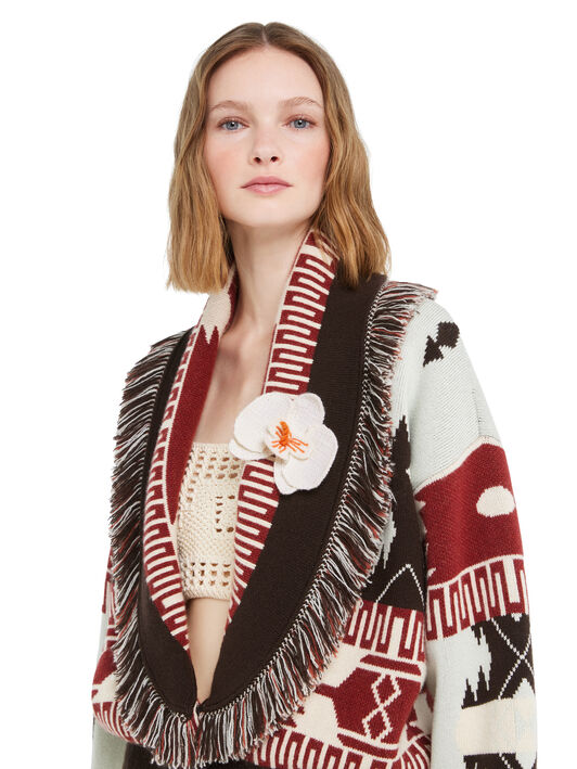 Alanui Orchid Embroidered Brooch Chalk LWRR007R26KNI001