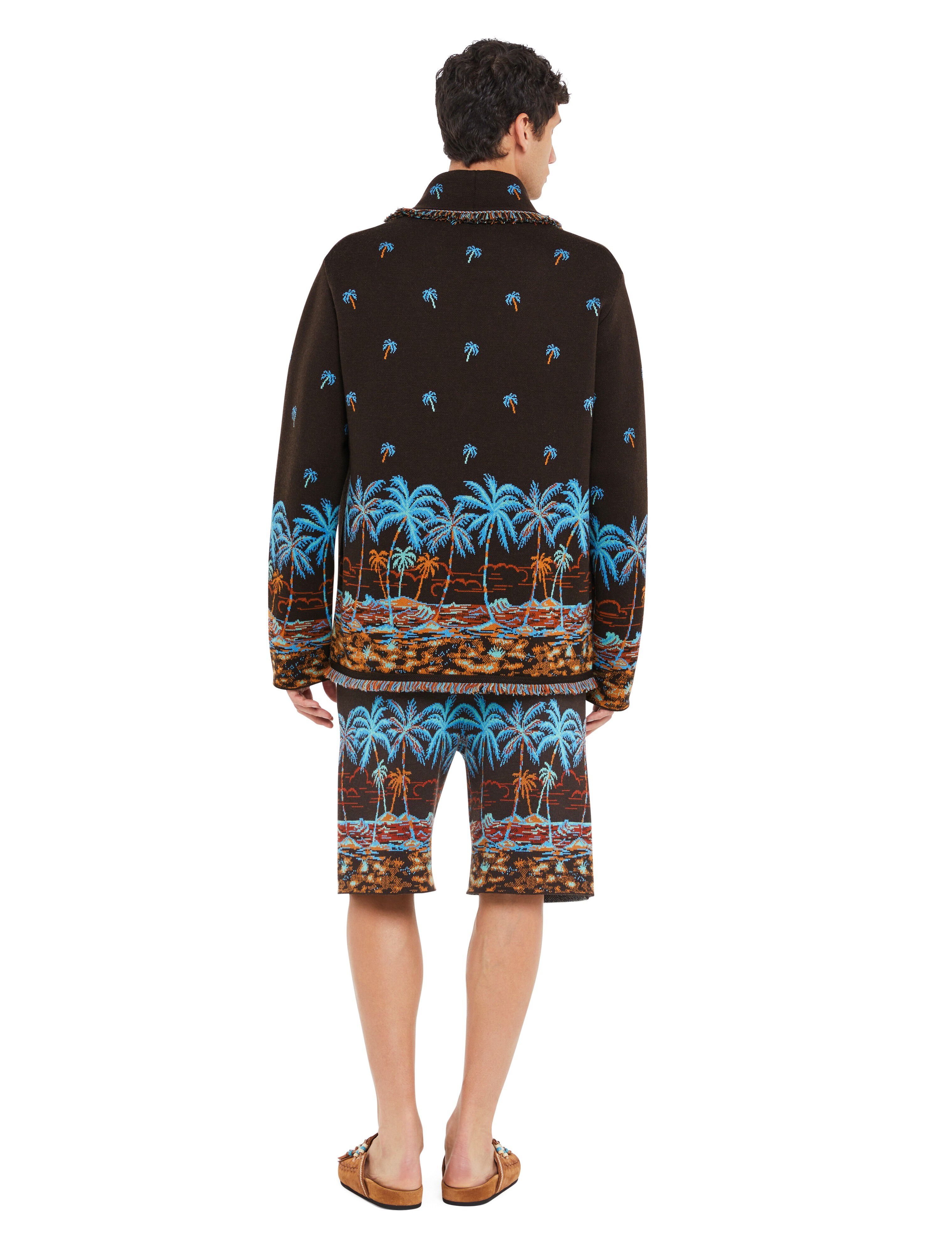 Alanui The Tale Of Hawaiian Cardigan Coffee-Linseed LMHB039R25KNI002