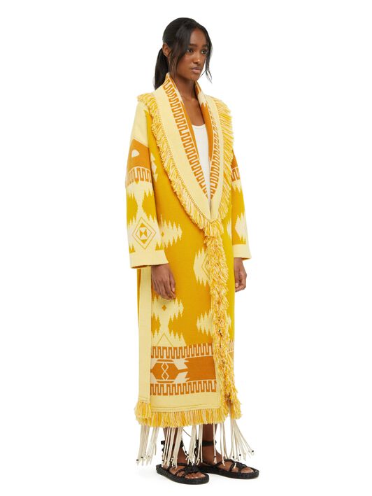 Alanui Icon Jacquard Coat Curcuma-Gold LWHQ003R24KNI001