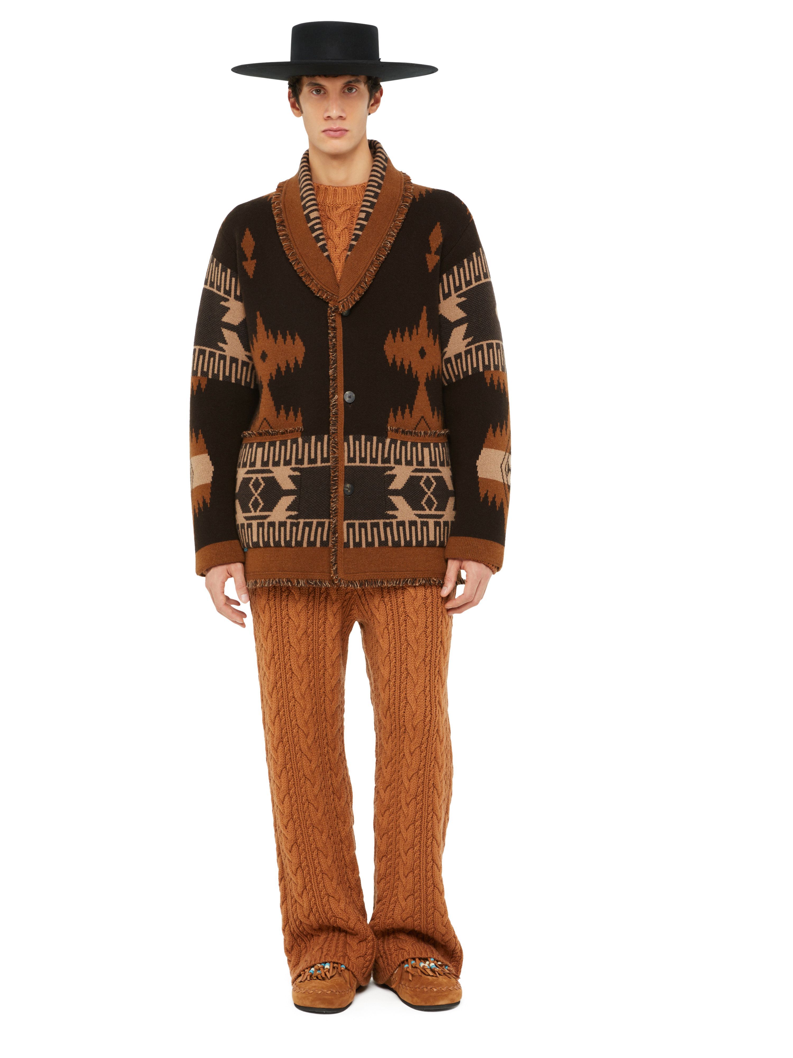 Alanui Icon Jacquard Cardigan Coffee-Dakar LMHB038E24KNI001