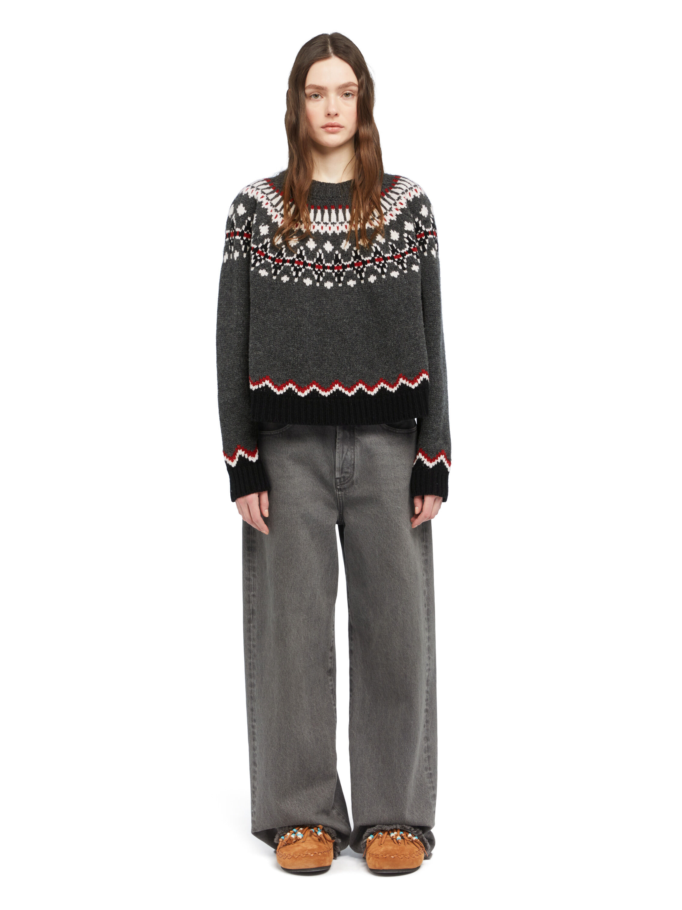 Alanui Sweet Winter Sweater Black Grey-Multicolor LWHE061E25KNI001
