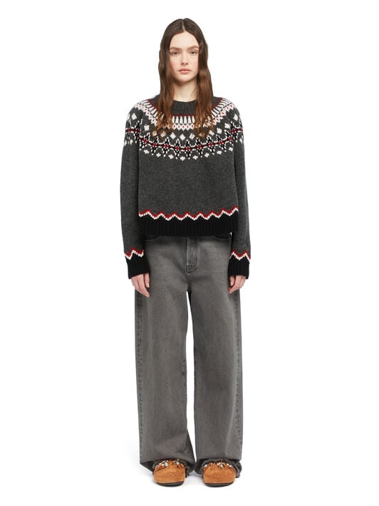 Alanui Sweet Winter Sweater Black Grey-Multicolor LWHE061E25KNI001 Alanui Sweet Winter Sweater Black Grey-Multicolor LWHE061E25KNI001