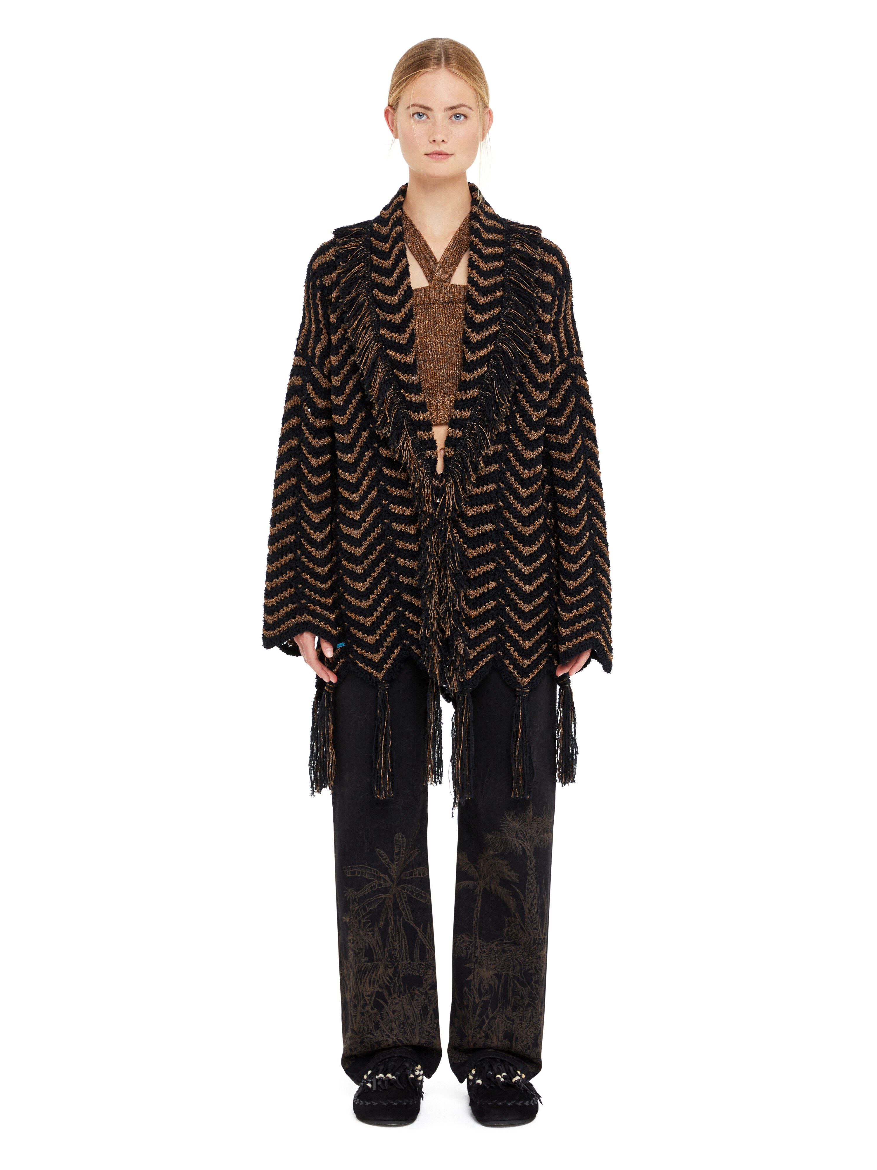 Alanui Shady Beach Cardigan Black-Pecan LWHB064R25KNI006