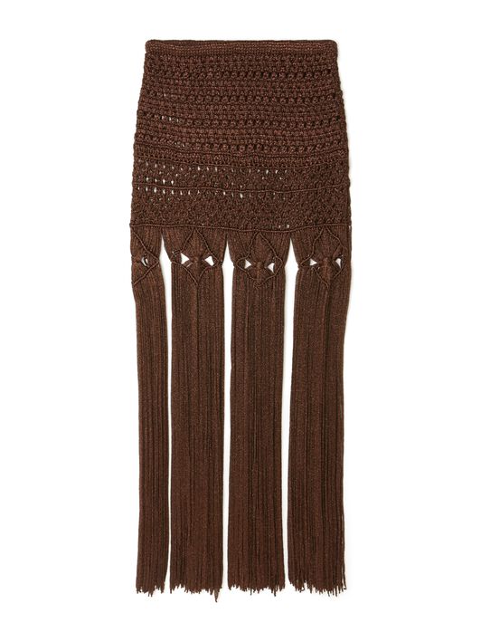 Alanui Ray Of Light Skirt Coffee LWHL024R25KNI001
