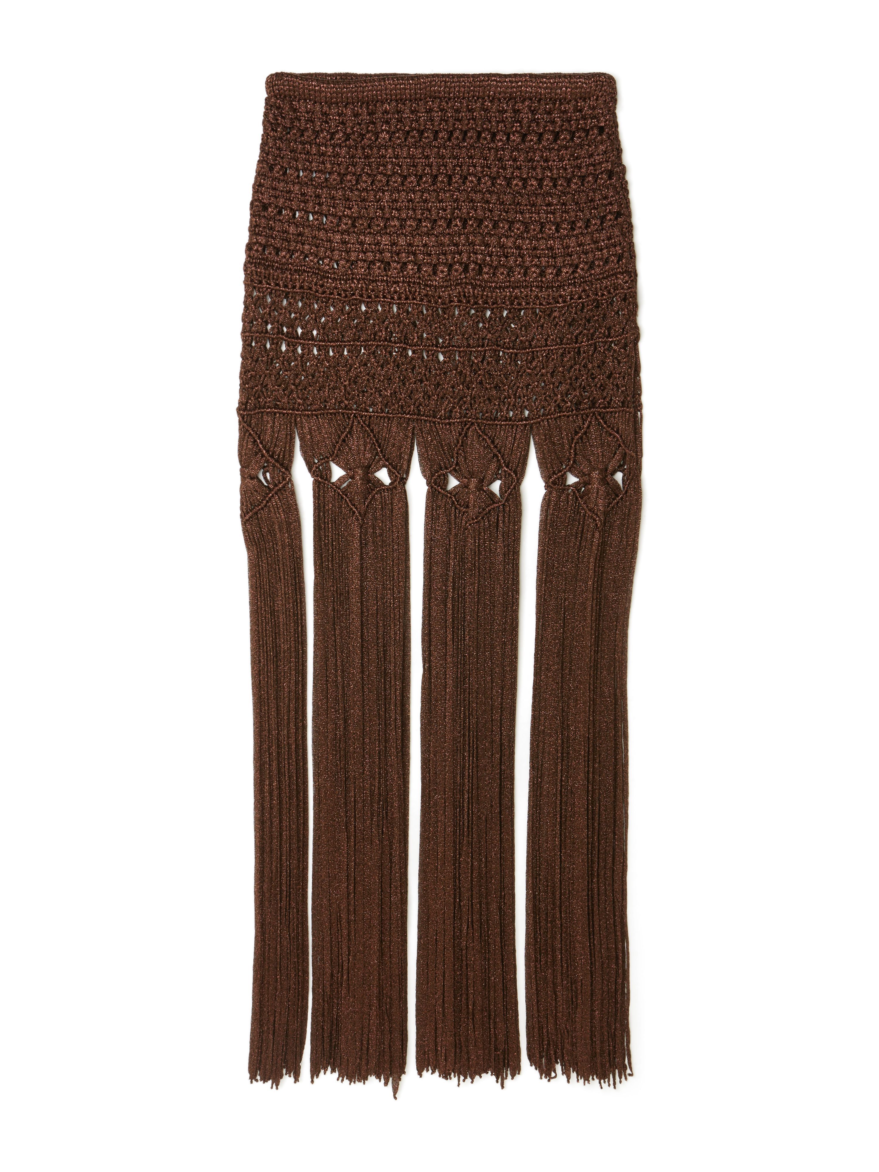 Alanui Ray Of Light Skirt Coffee LWHL024R25KNI001