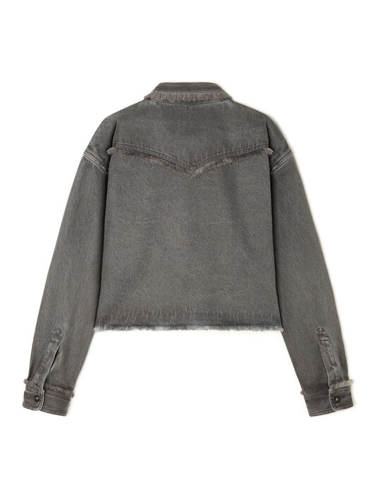 Alanui Free Horizons Cropped Denim Shirt Ardesia LWYE00BE25DEN001