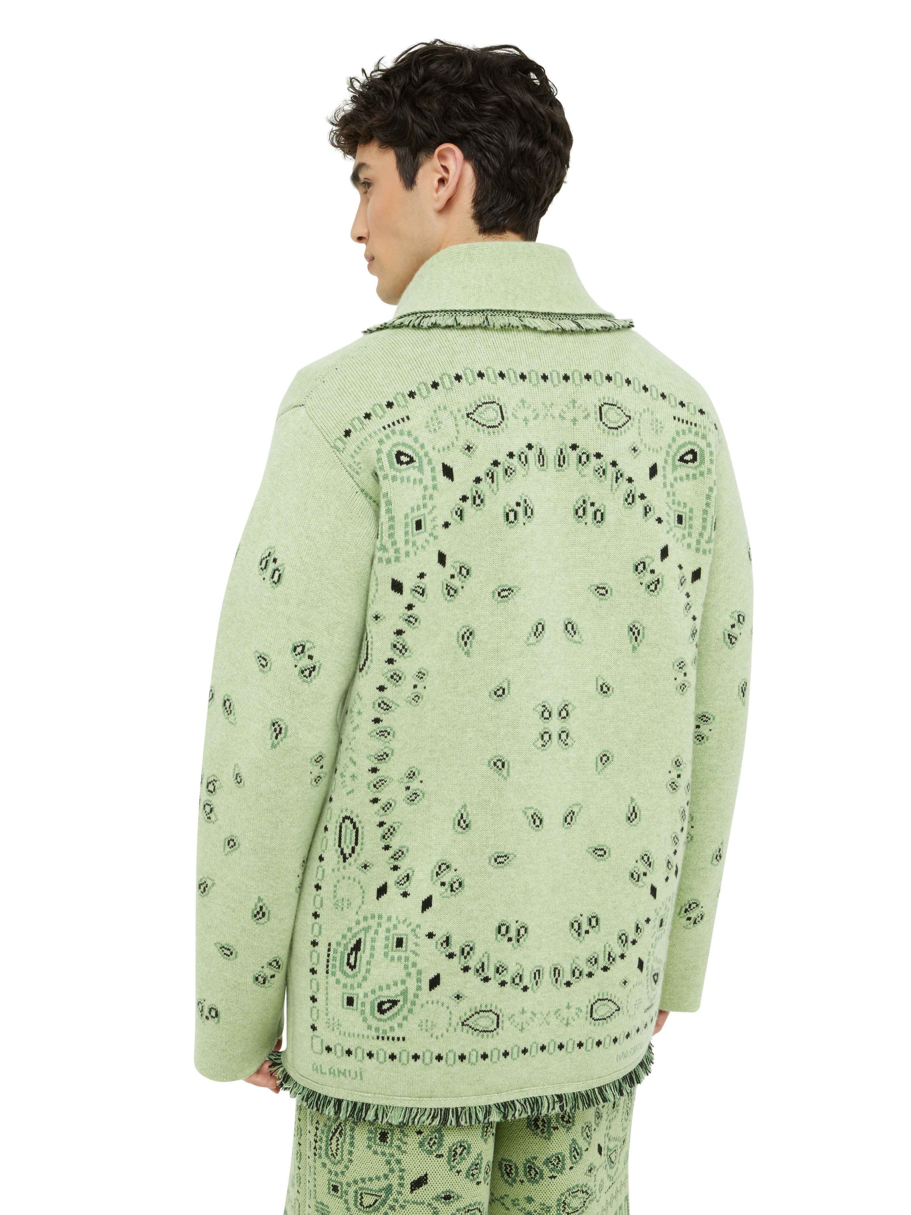 Alanui Bandana Jacquard Cardigan Jade-Multicolor LMHB039R24KNI001