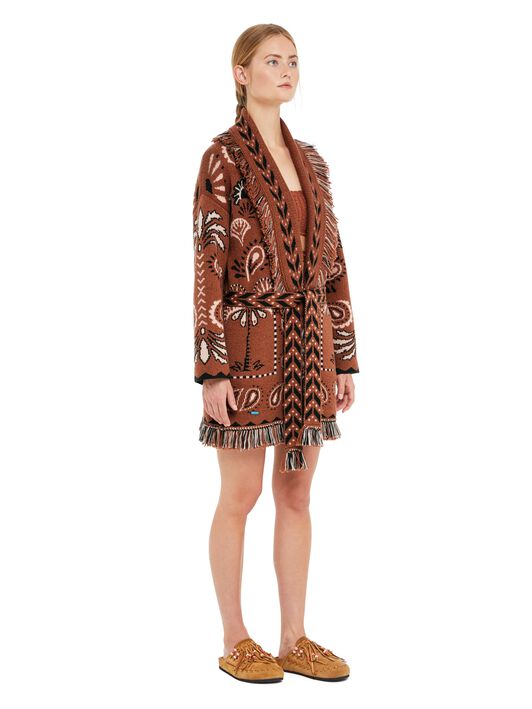 Alanui Wild Wonder Foulard Cardigan Terracotta-Peach LWHB064R25KNI005