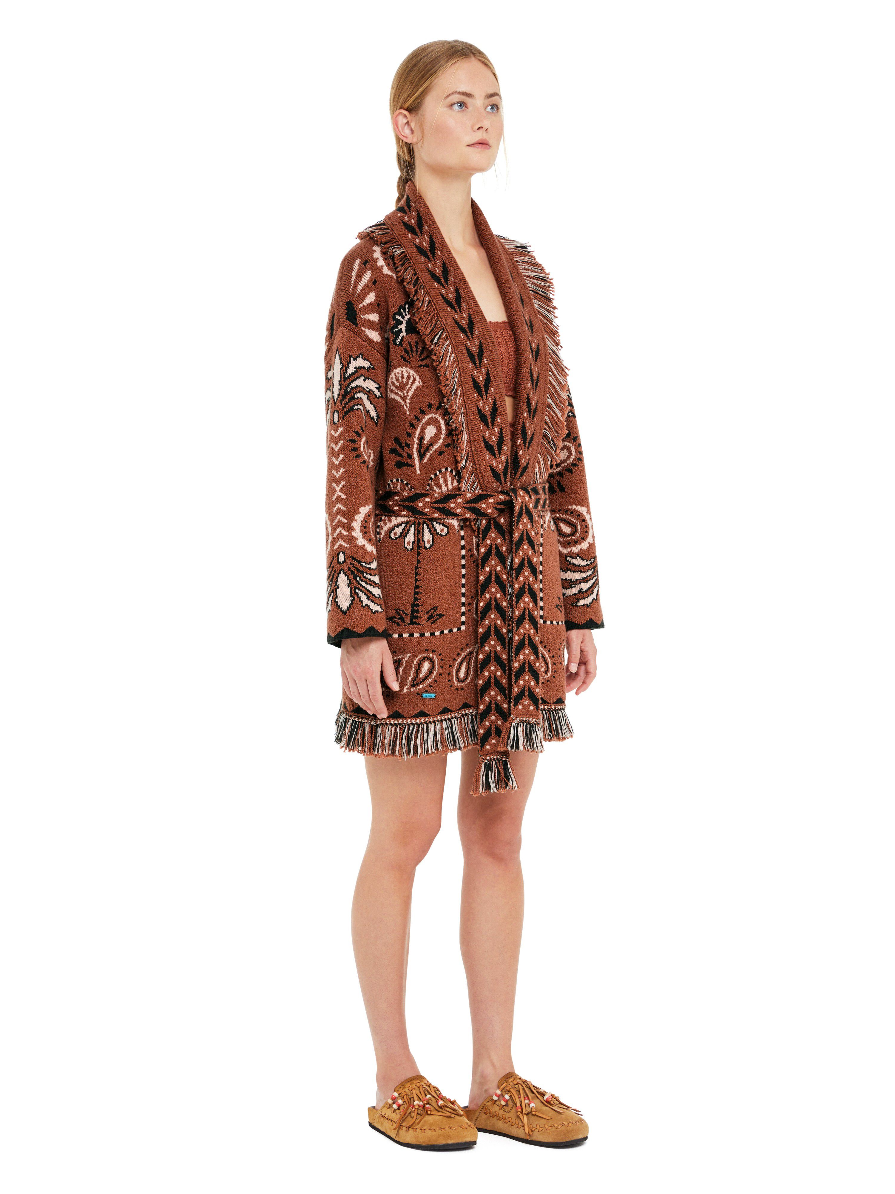 Alanui Wild Wonder Foulard Cardigan Terracotta-Peach LWHB064R25KNI005