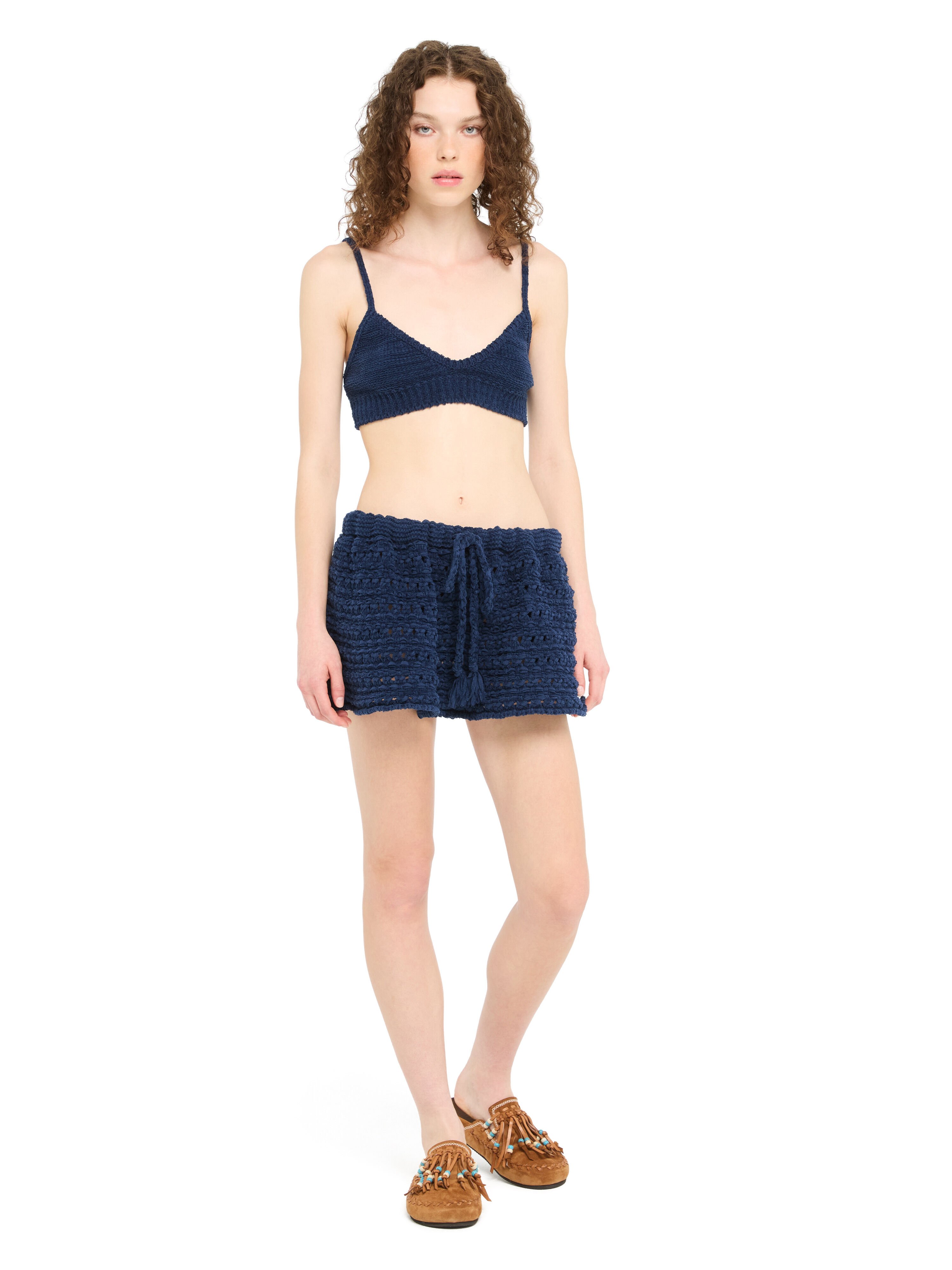 Alanui The Breath Of The Lagoon Skirt Deep Blue LWHL031R26KNI001 Alanui The Breath Of The Lagoon Skirt Deep Blue LWHL031R26KNI001