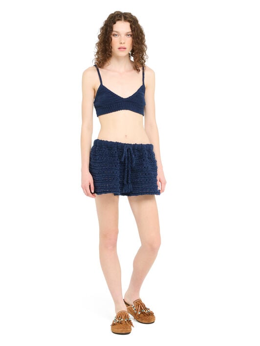 Alanui The Breath Of The Lagoon Skirt Deep Blue LWHL031R26KNI001 Alanui The Breath Of The Lagoon Skirt Deep Blue LWHL031R26KNI001