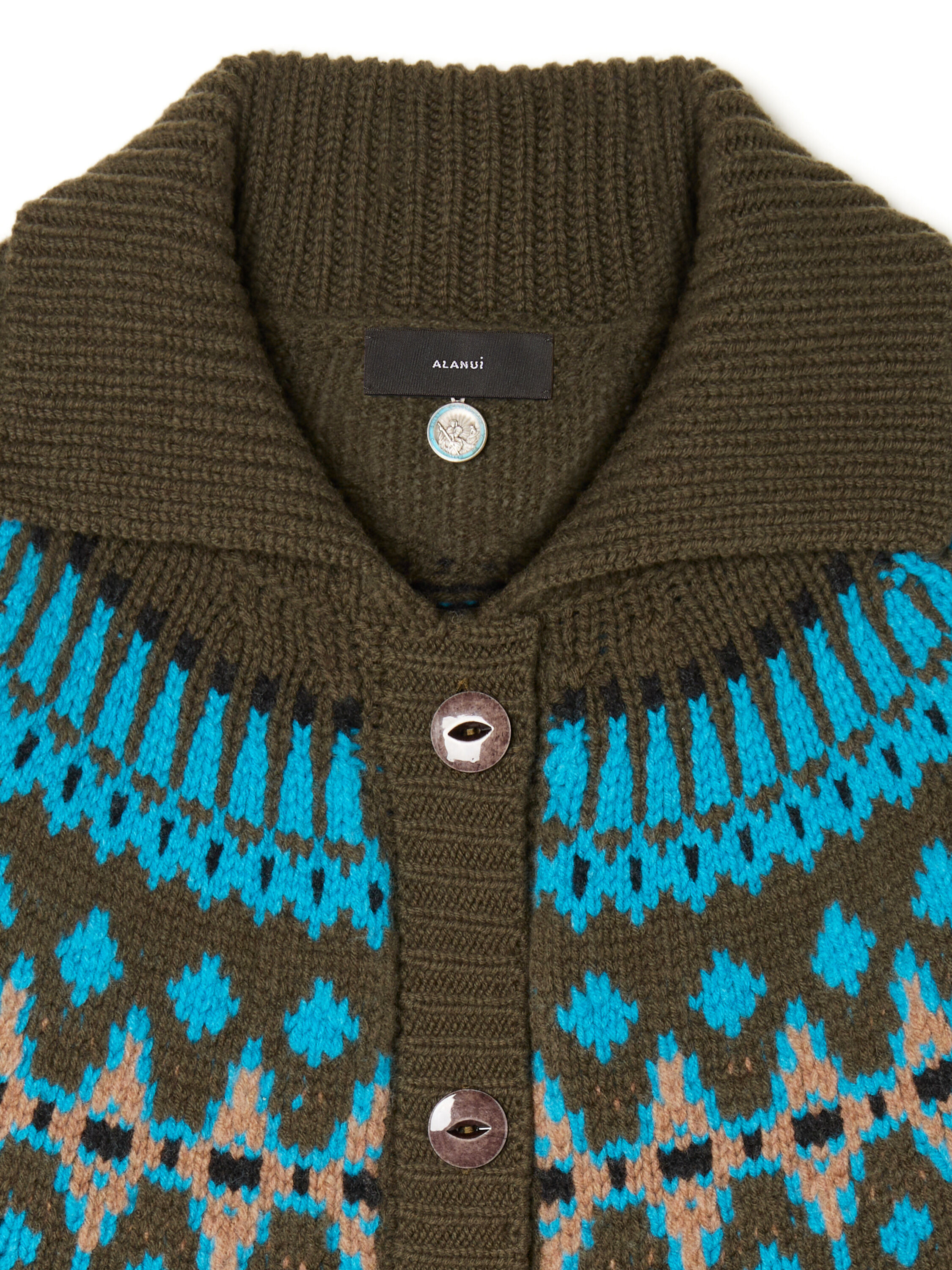 Alanui Sweet Winter Jacket Oliva-Multicolor LWHQ01DE25KNI001