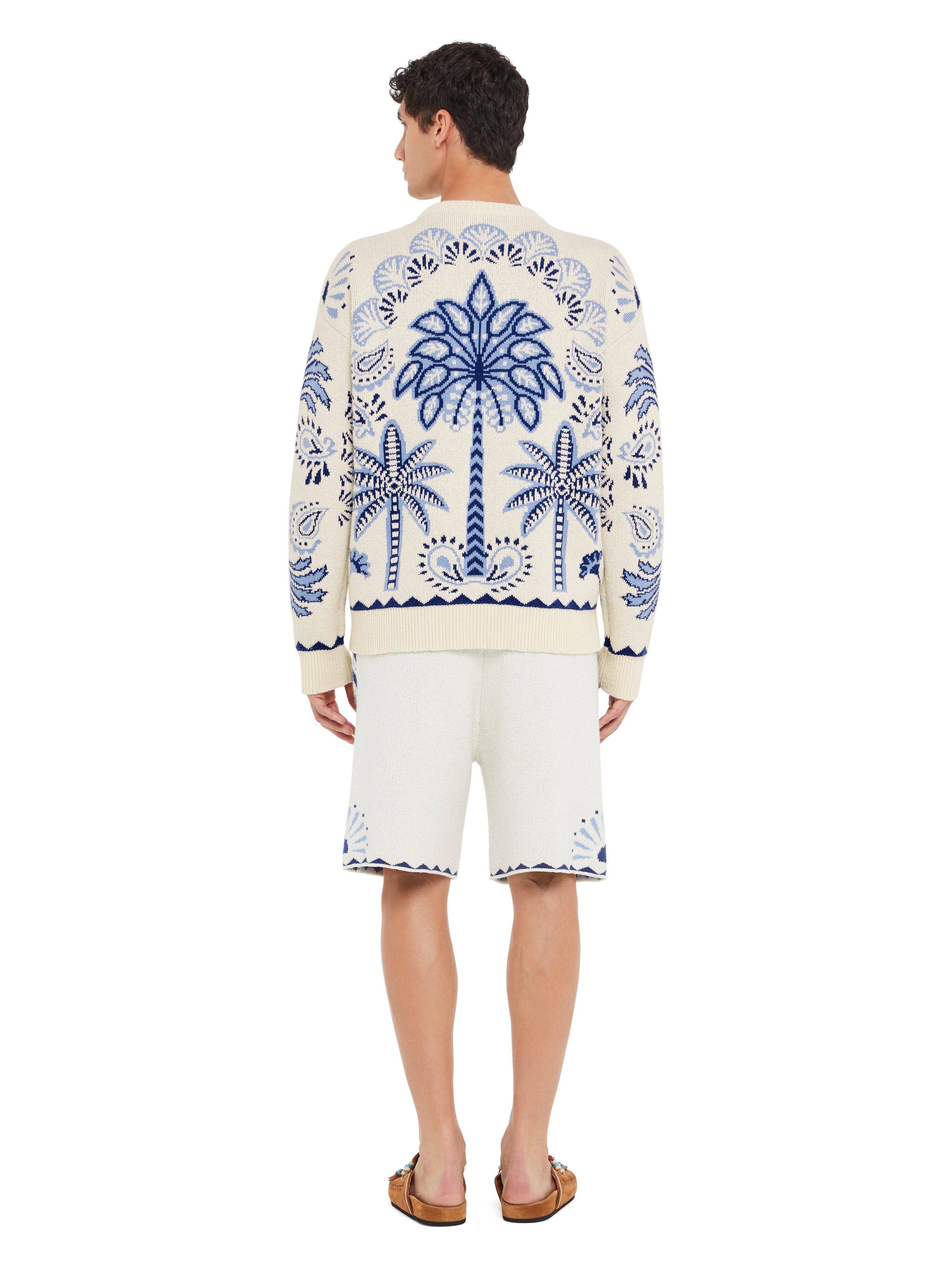 Alanui Wild Wonder Foulard Sweater Chalk-Indigo LMHE033R25KNI001