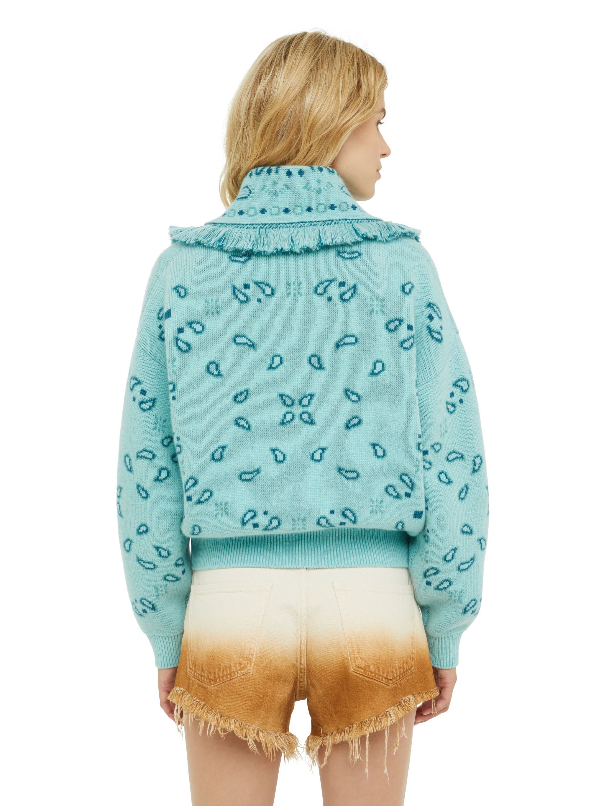 Alanui Bandana Jacquard Cardi-Bomber Sunset Orange-Multicolor LWHB026R24KNI002