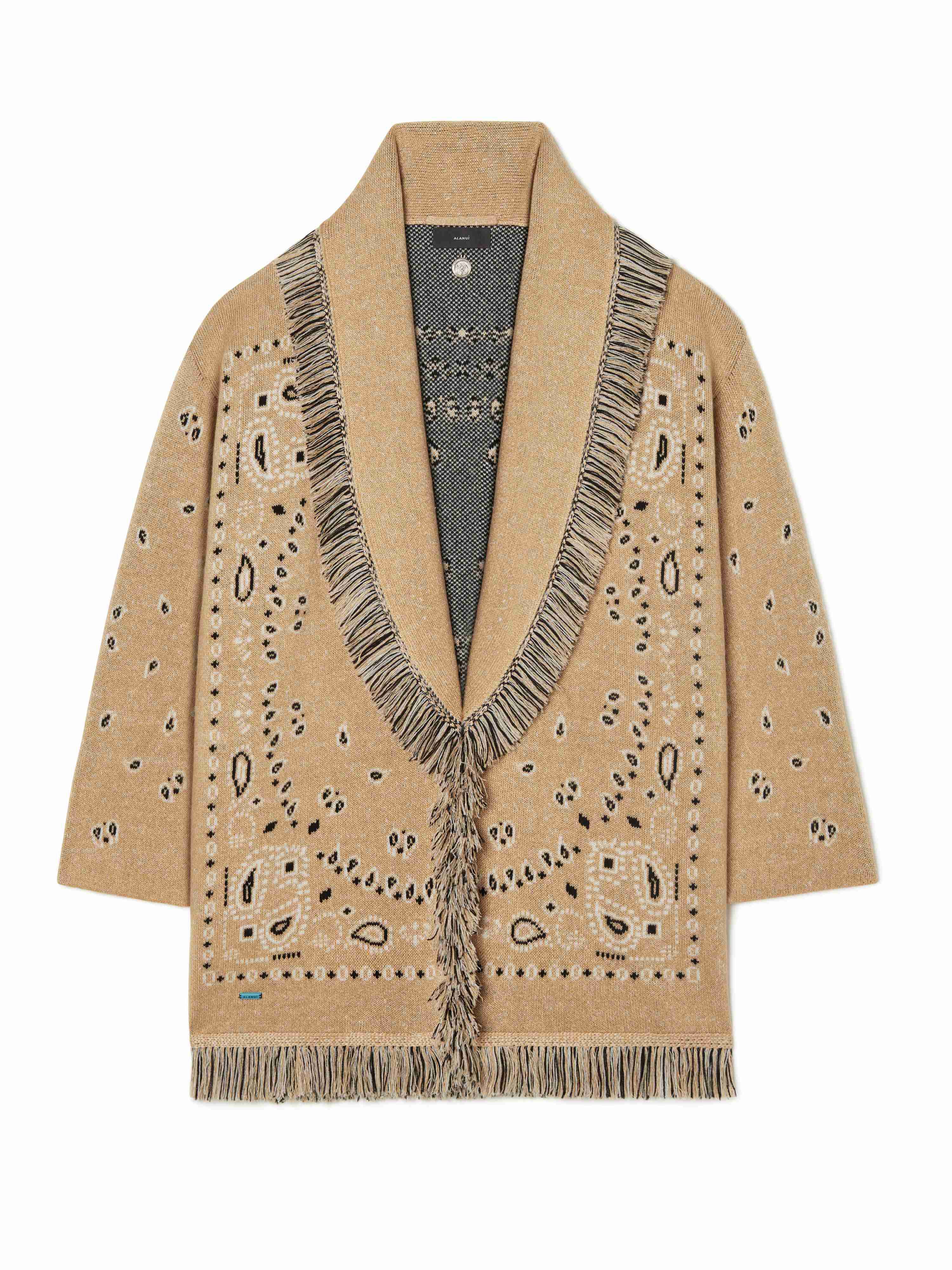 Alanui Bandana Jacquard Cardigan Honeycomb-Multicolor LWHB064S23KNI007