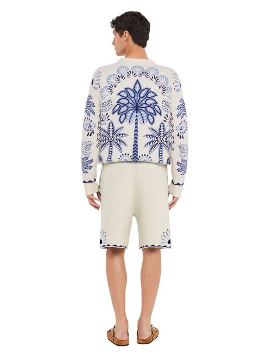 Alanui Wild Wonder Foulard Shorts Chalk-Indigo LMHM004R25KNI003
