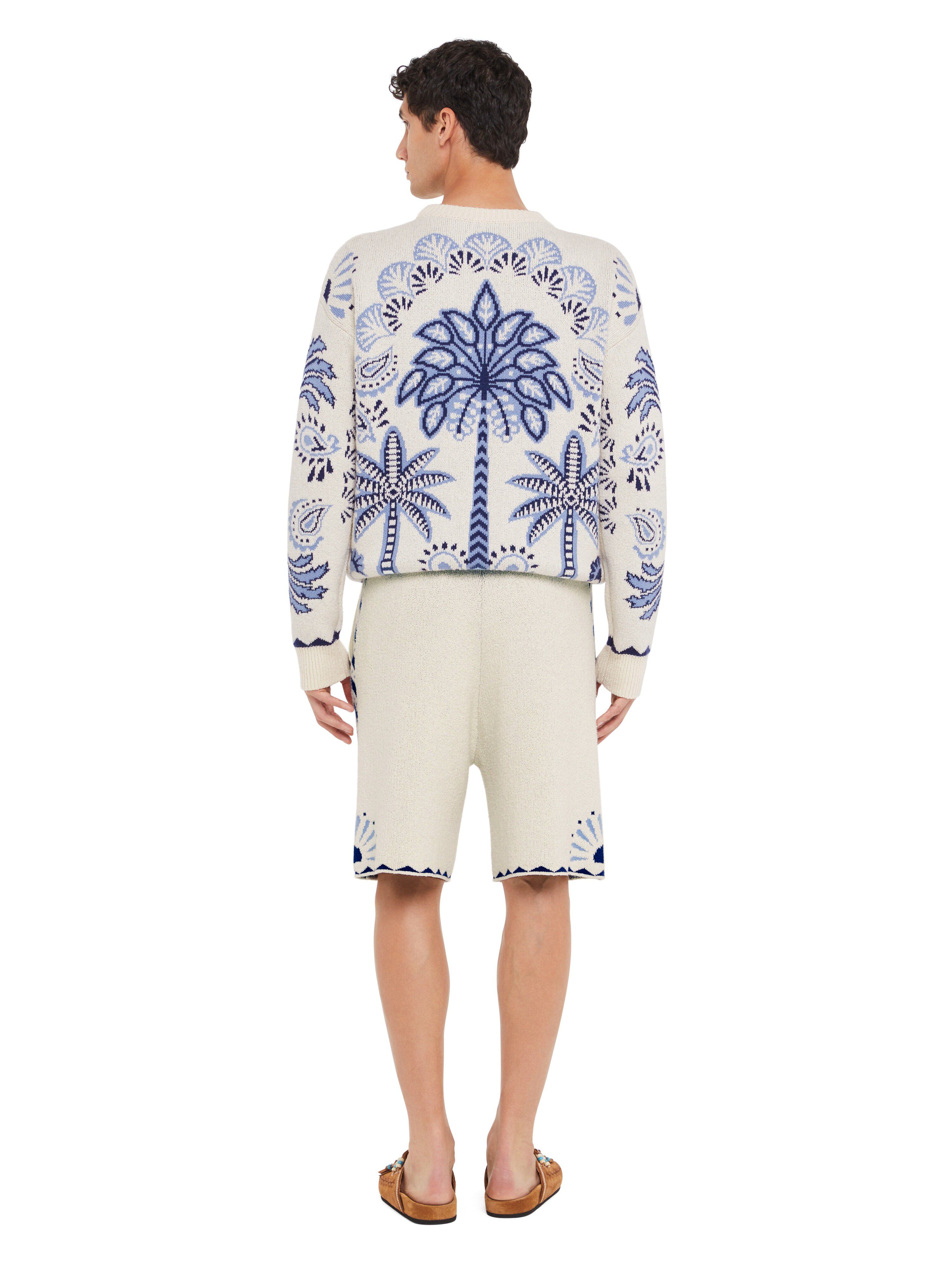 Alanui Wild Wonder Foulard Shorts Chalk-Indigo LMHM004R25KNI003