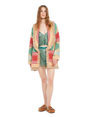 Alanui Icon Jacquard Cardigan Parrot-Peach