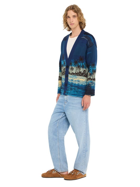 Alanui Lost In The Blue Cardigan Deep Blue-Multicolor LMHB027R26KNI003