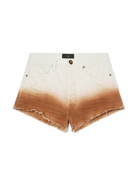 Alanui Shades Of Eden Denim Shorts Raw Denim-Red Earth