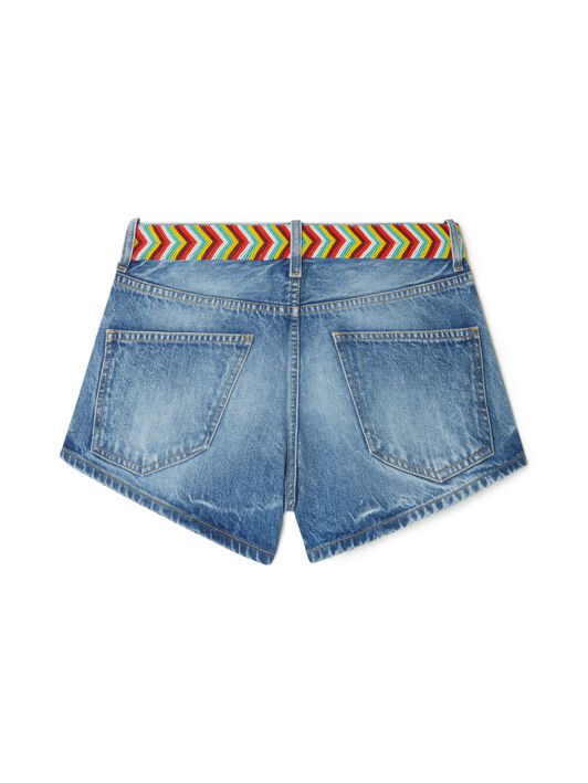 Alanui Memories Of The Savannah Denim Shorts Medium Wash Blue Denim LWYC009R25DEN001