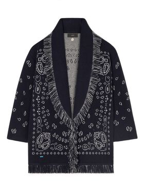 Alanui Bandana Jacquard Cardigan Midnight Blu LWHB064F23KNI002