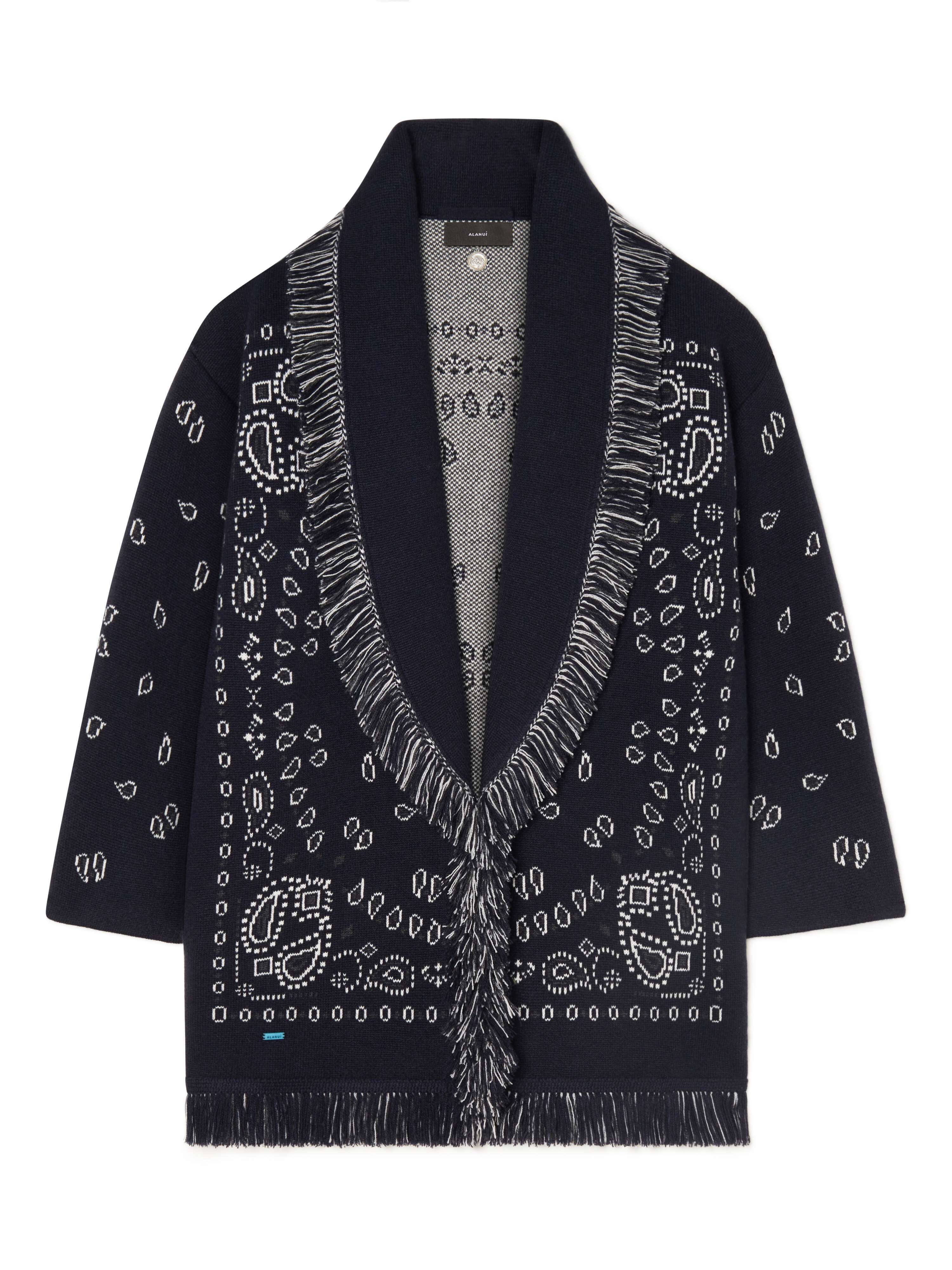 Alanui Bandana Jacquard Cardigan Midnight Blu LWHB064F23KNI002