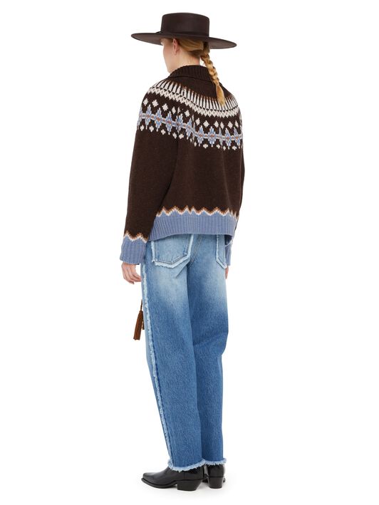 Alanui Sweet Winter Jacket Coffee-Multicolor LWHQ01DE24KNI001