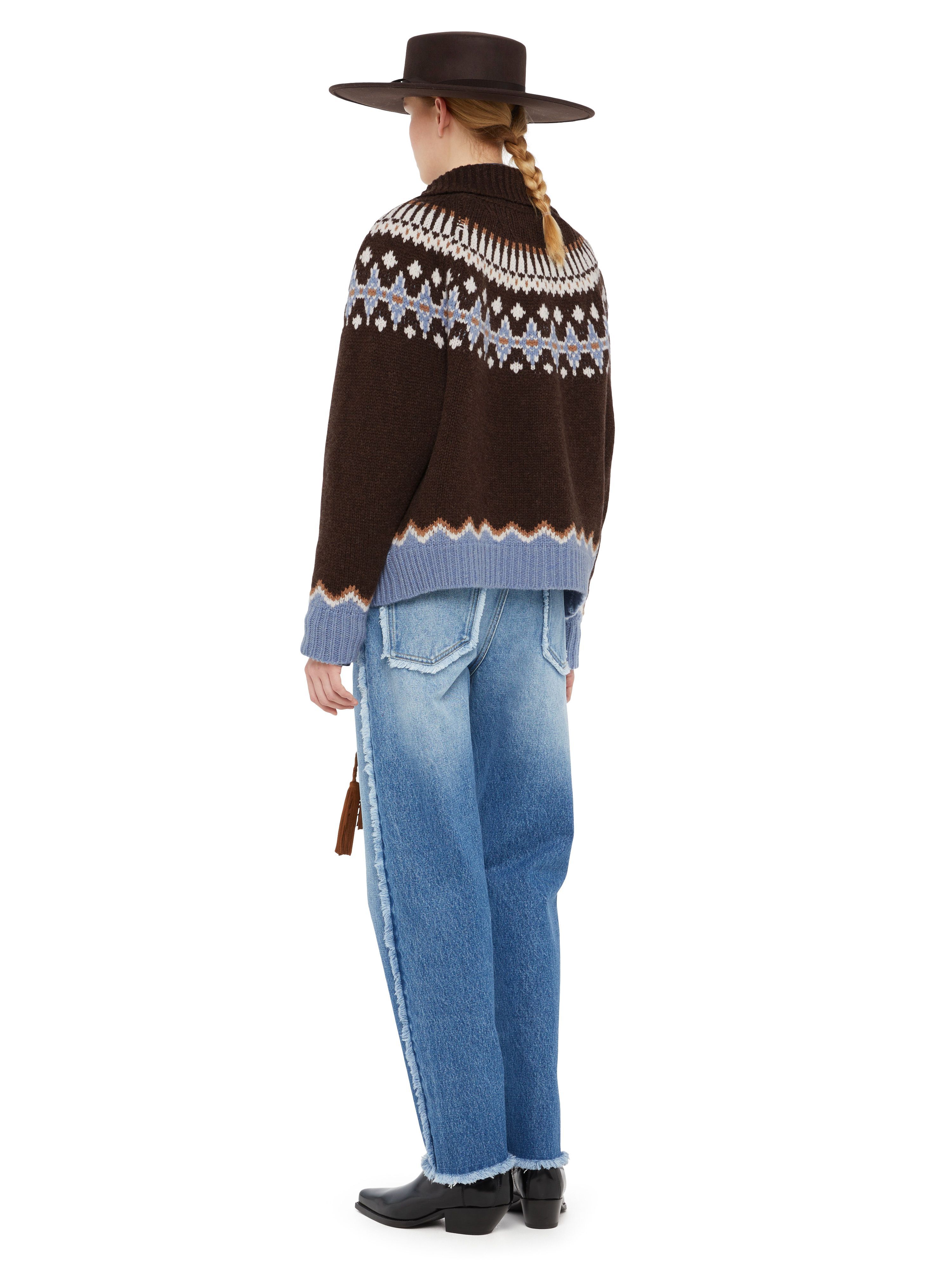 Alanui Sweet Winter Jacket Coffee-Multicolor LWHQ01DE24KNI001