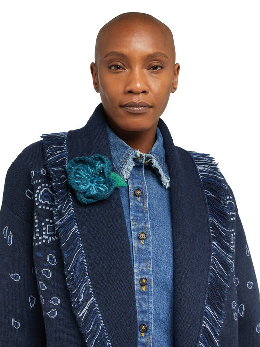 Alanui Hibiscus Embroidered Brooch Arbour LWRR005E25KNI001 Alanui Hibiscus Embroidered Brooch Arbour LWRR005E25KNI001