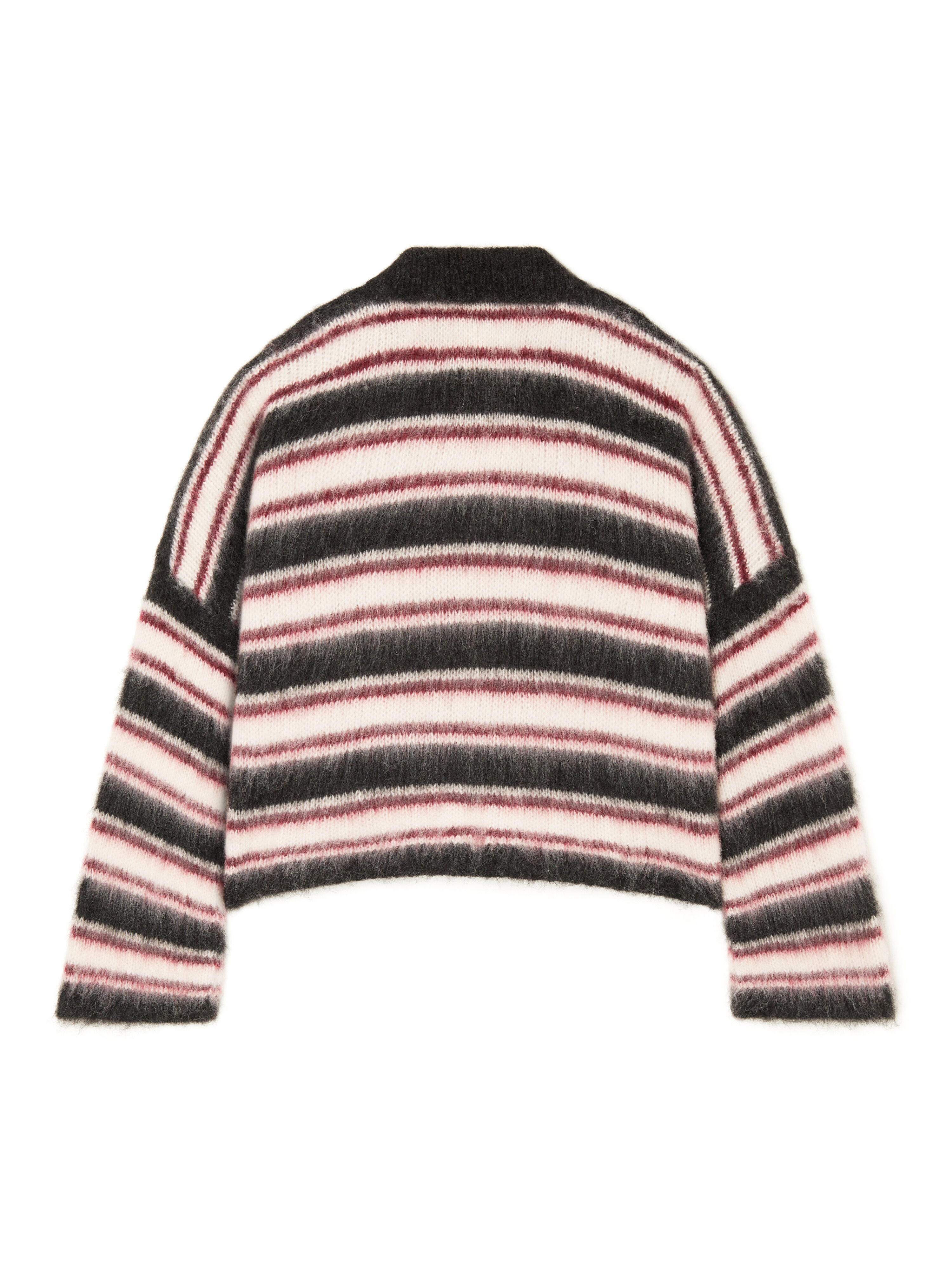 Alanui Grunge Stripes Polo Charcoal-Ruby LWHV007E25KNI001