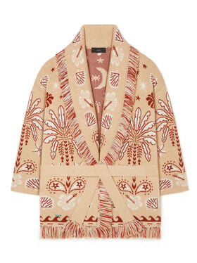 Alanui Echoes Of The Island Cardigan Pink Sand-Chalk