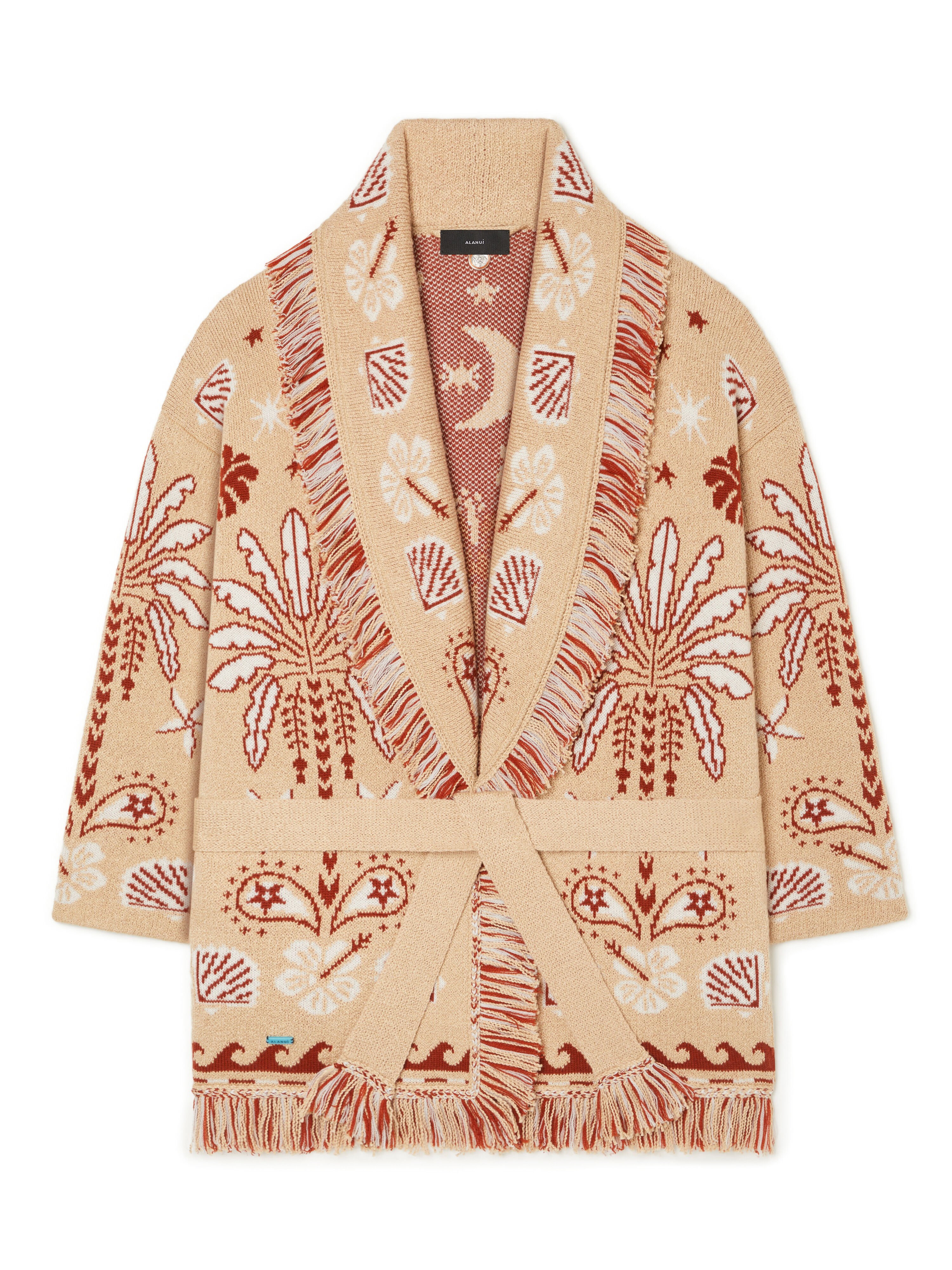 Alanui Echoes Of The Island Cardigan Pink Sand-Chalk LWHB064R26KNI003 Alanui Echoes Of The Island Cardigan Pink Sand-Chalk LWHB064R26KNI003