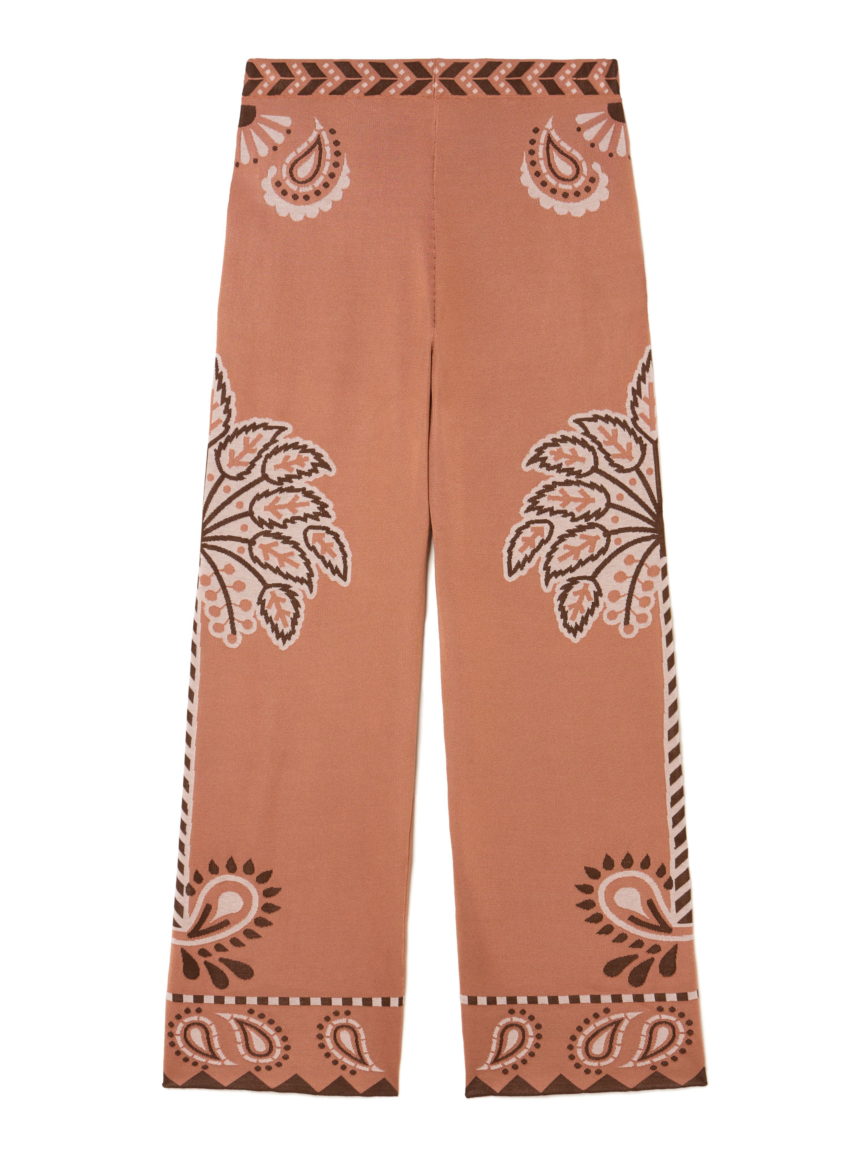 Alanui Wild Wonder Foulard Pants Terracotta-Peach LWHG016R25KNI002