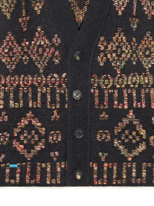 Alanui Grunge Beat Cardigan Charcoal-Multicolor LMHB027E25KNI001