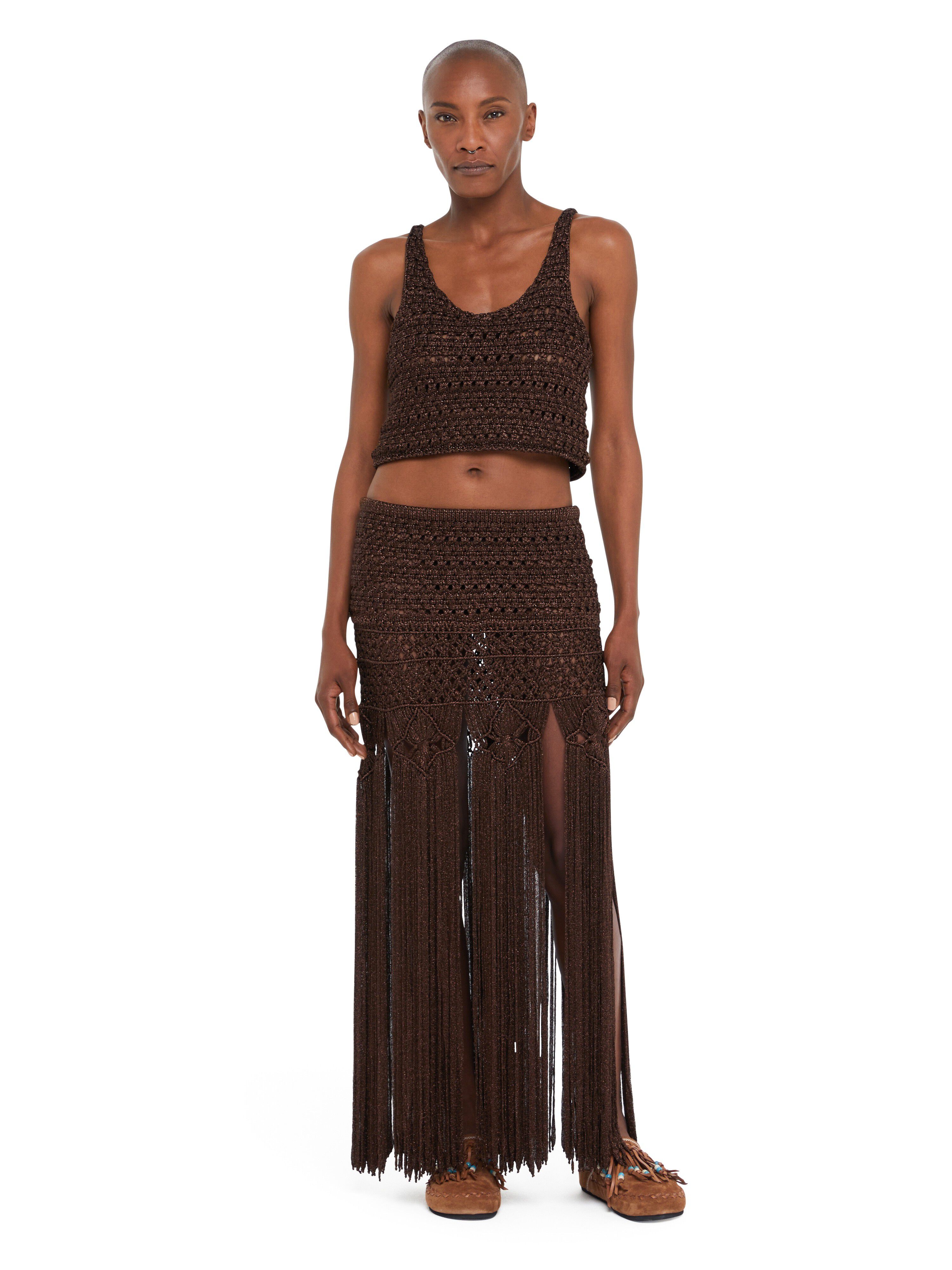 Alanui Ray Of Light Top Coffee LWHT004R25KNI001
